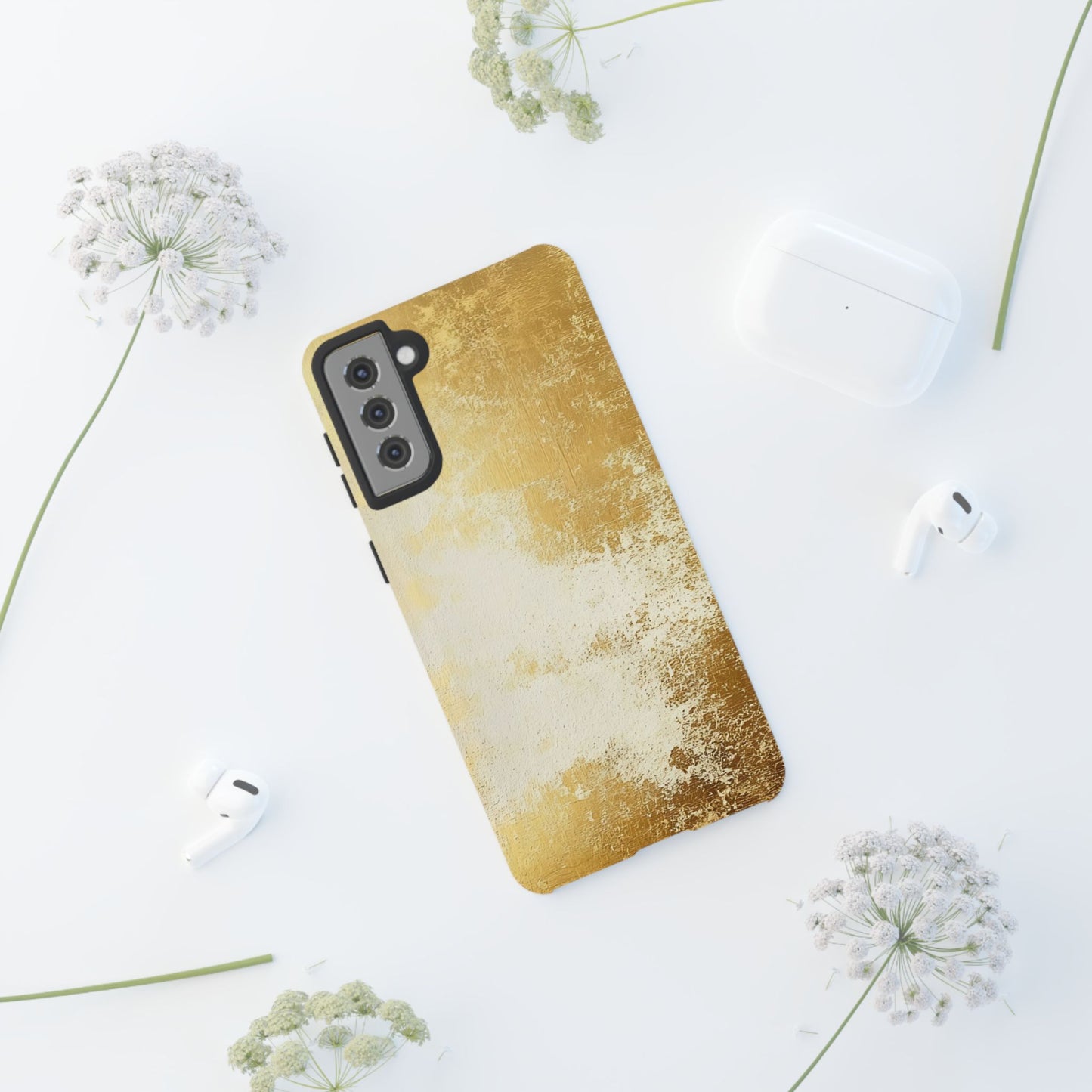 Stylish Phone Case - Gold Texture, Tough Cases, Protective Cover, Gift for Him, Glamorous Phone Accessory