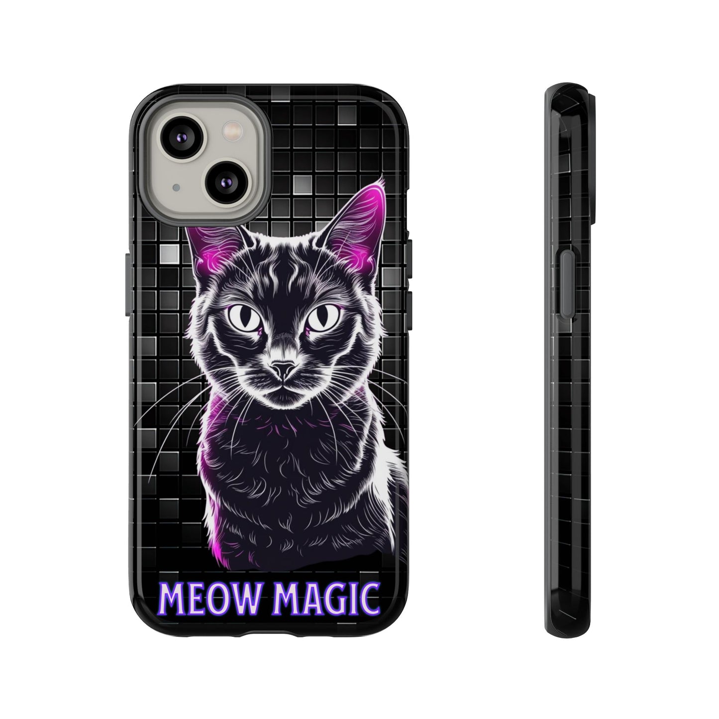 Cat Phone Case - Meow Magic, Cute Cat Lover Gift, Cat Mom Accessory, Pet-Themed Phone Cover, Stylish Cat Art Case