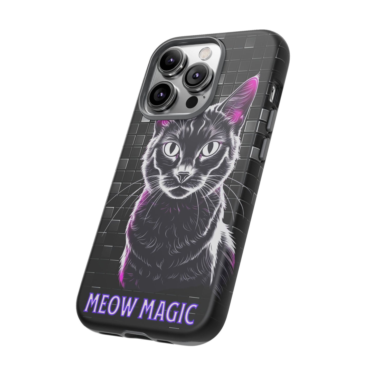 Cat Phone Case - Meow Magic, Cute Cat Lover Gift, Cat Mom Accessory, Pet-Themed Phone Cover, Stylish Cat Art Case