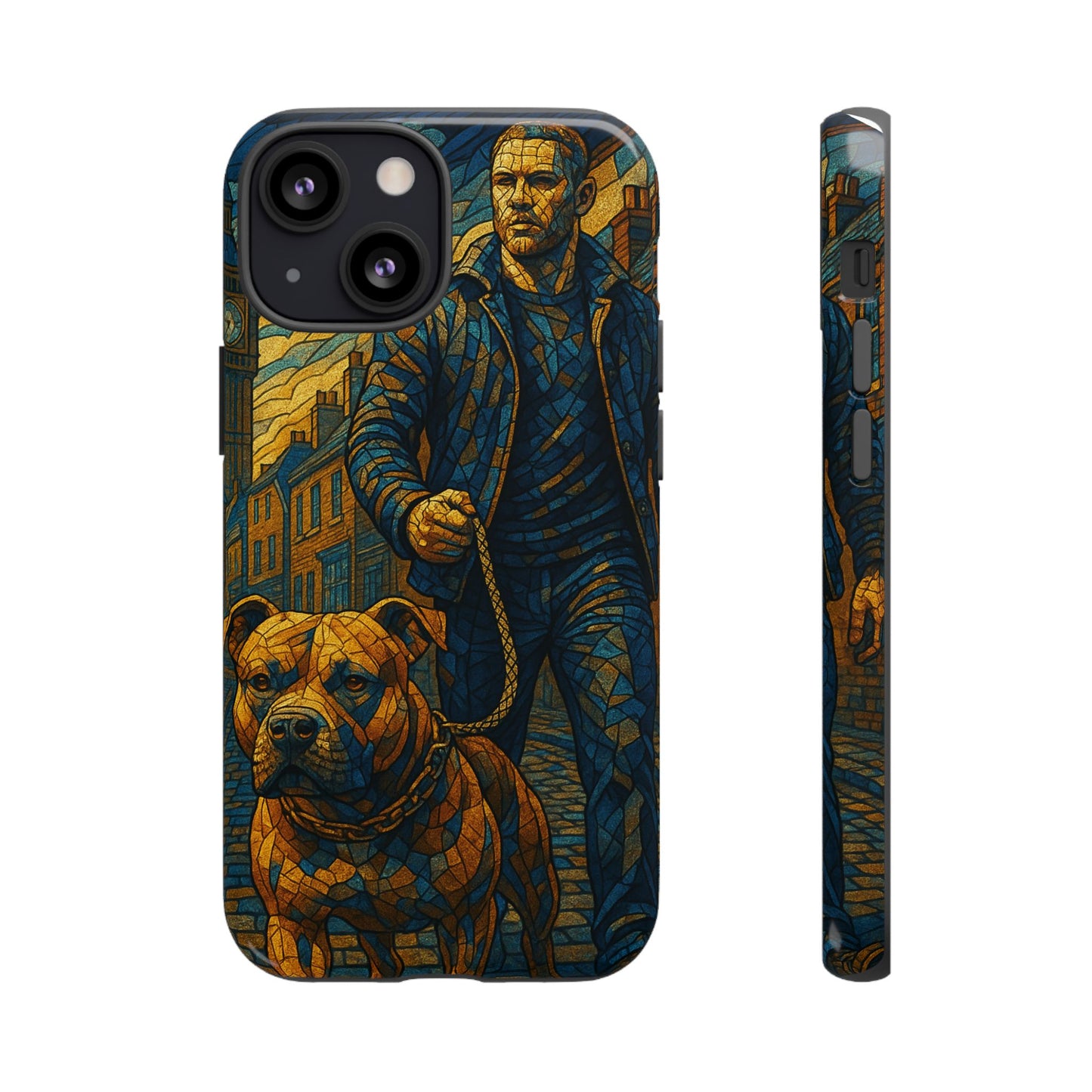 Bold Art Phone Case - Tough Cases for Dog Lovers, Unique Gift for Pet Owners, Phone Accessories for Him, Vibrant Dog Design, Stylish [...]Urban Mosaic Pitbull iPhone Case