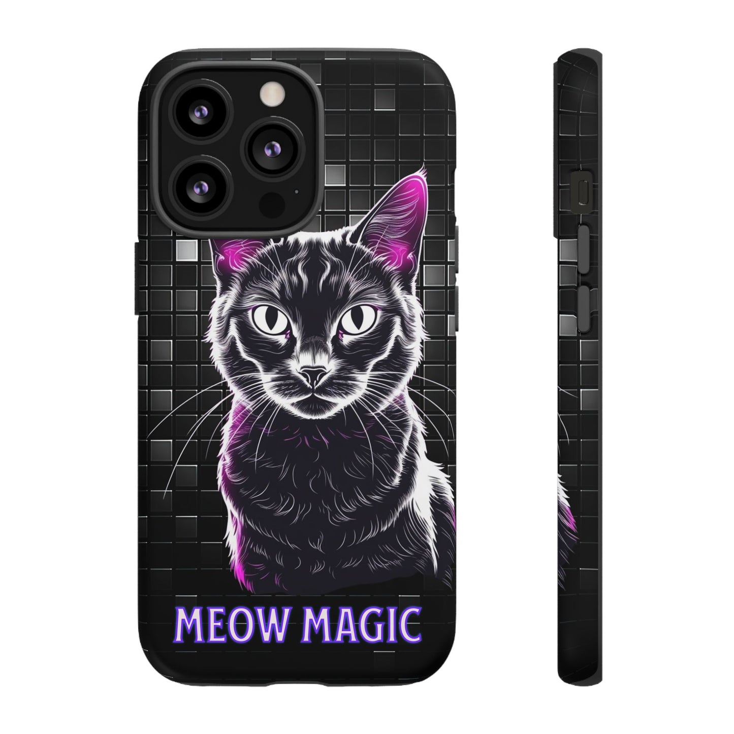 Cat Phone Case - Meow Magic, Cute Cat Lover Gift, Cat Mom Accessory, Pet-Themed Phone Cover, Stylish Cat Art Case