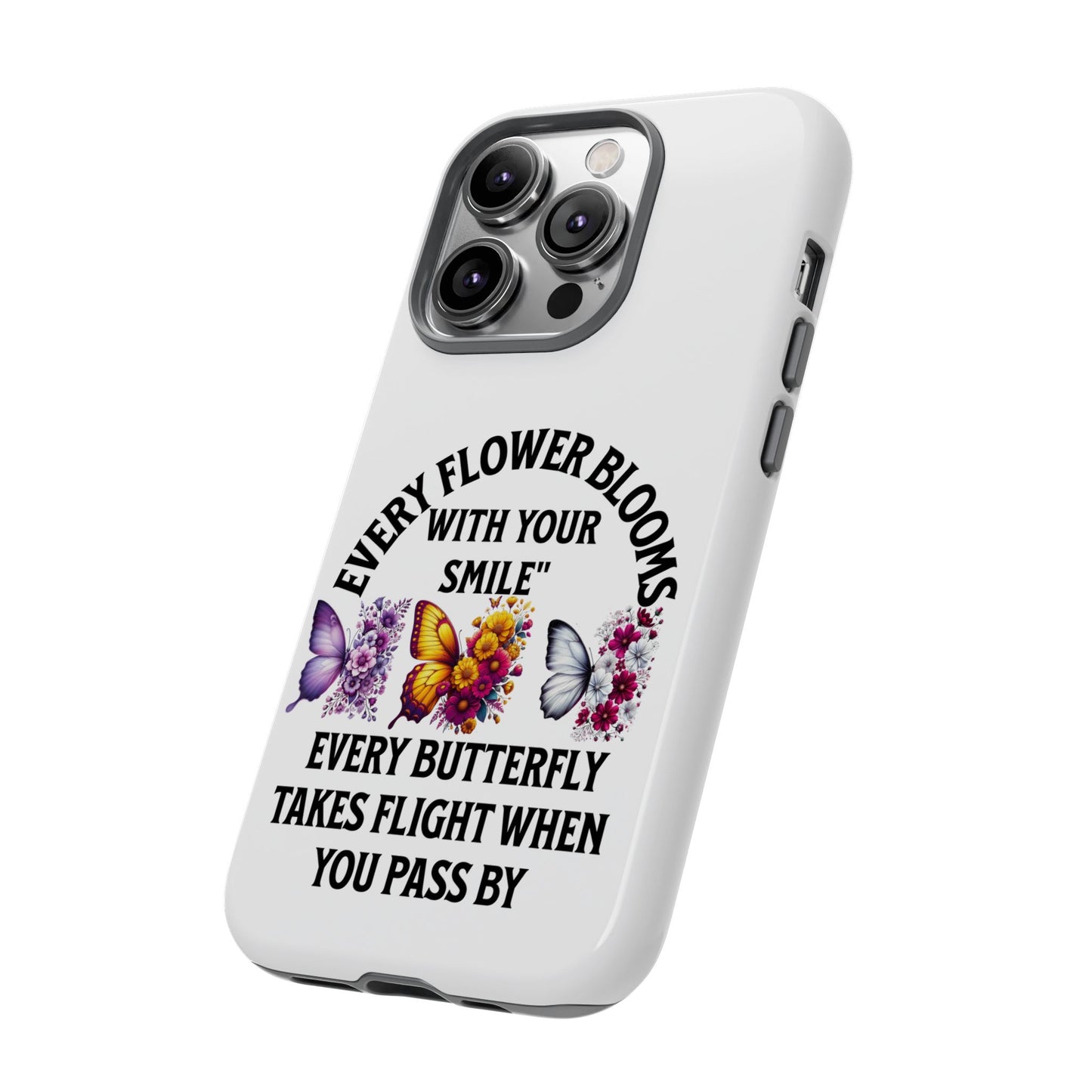 Butterfly Phone Case - Inspirational Floral Design, Perfect Gift for Nature Lovers, Birthdays, and Encouragement