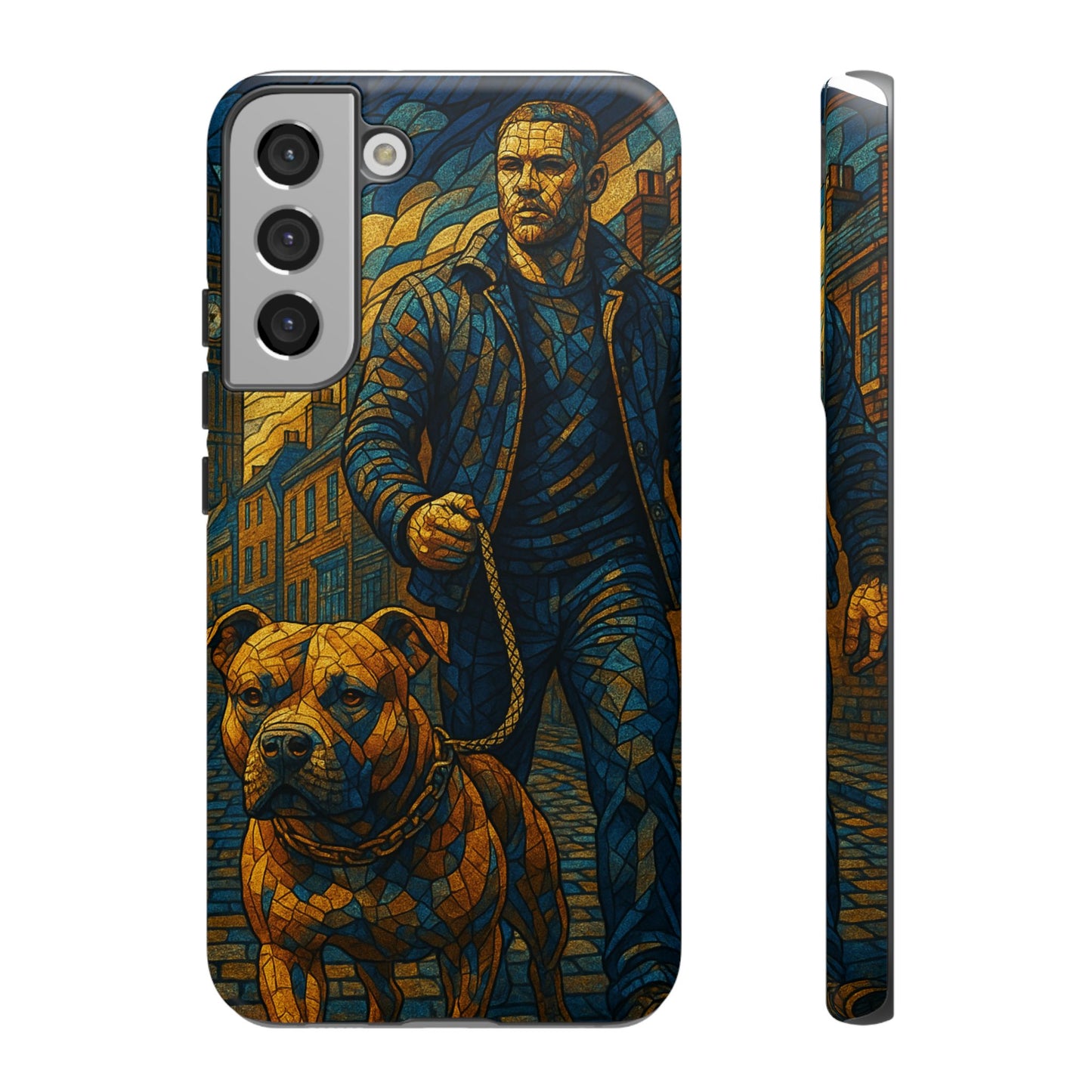 Bold Art Phone Case - Tough Cases for Dog Lovers, Unique Gift for Pet Owners, Phone Accessories for Him, Vibrant Dog Design, Stylish [...]Urban Mosaic Pitbull iPhone Case
