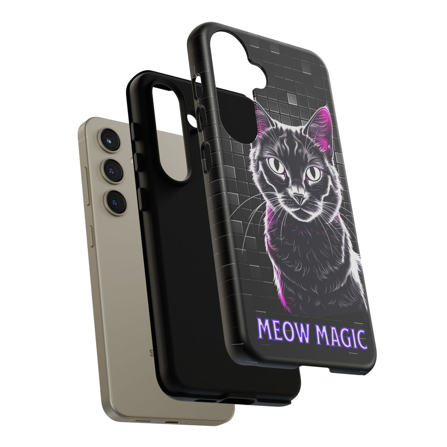 Cat Phone Case - Meow Magic, Cute Cat Lover Gift, Cat Mom Accessory, Pet-Themed Phone Cover, Stylish Cat Art Case