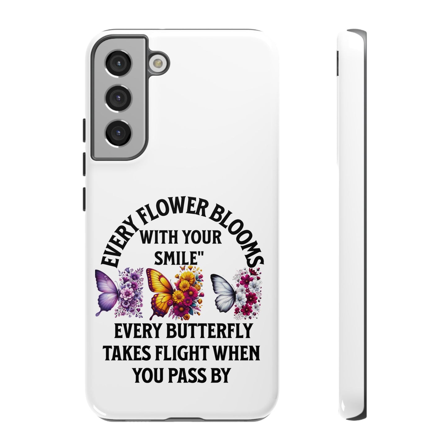 Butterfly Phone Case - Inspirational Floral Design, Perfect Gift for Nature Lovers, Birthdays, and Encouragement