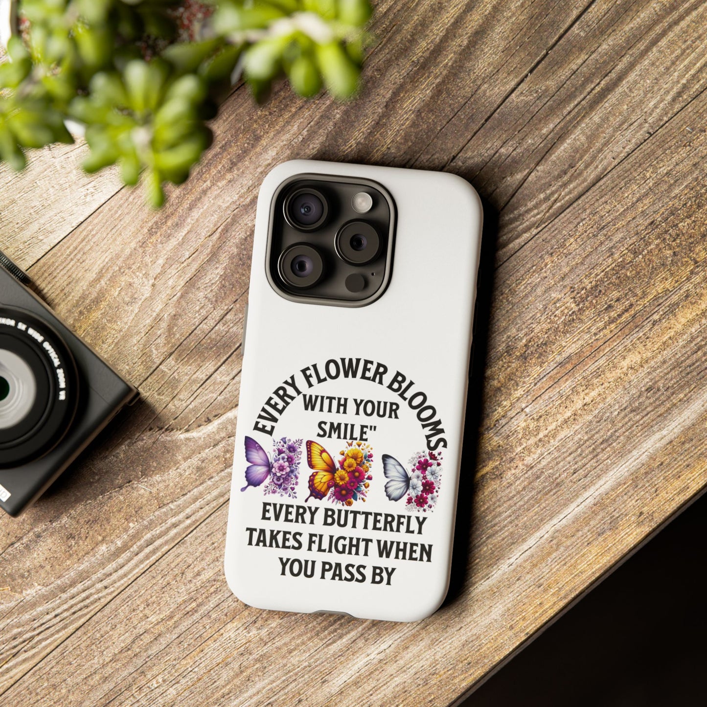 Butterfly Phone Case - Inspirational Floral Design, Perfect Gift for Nature Lovers, Birthdays, and Encouragement