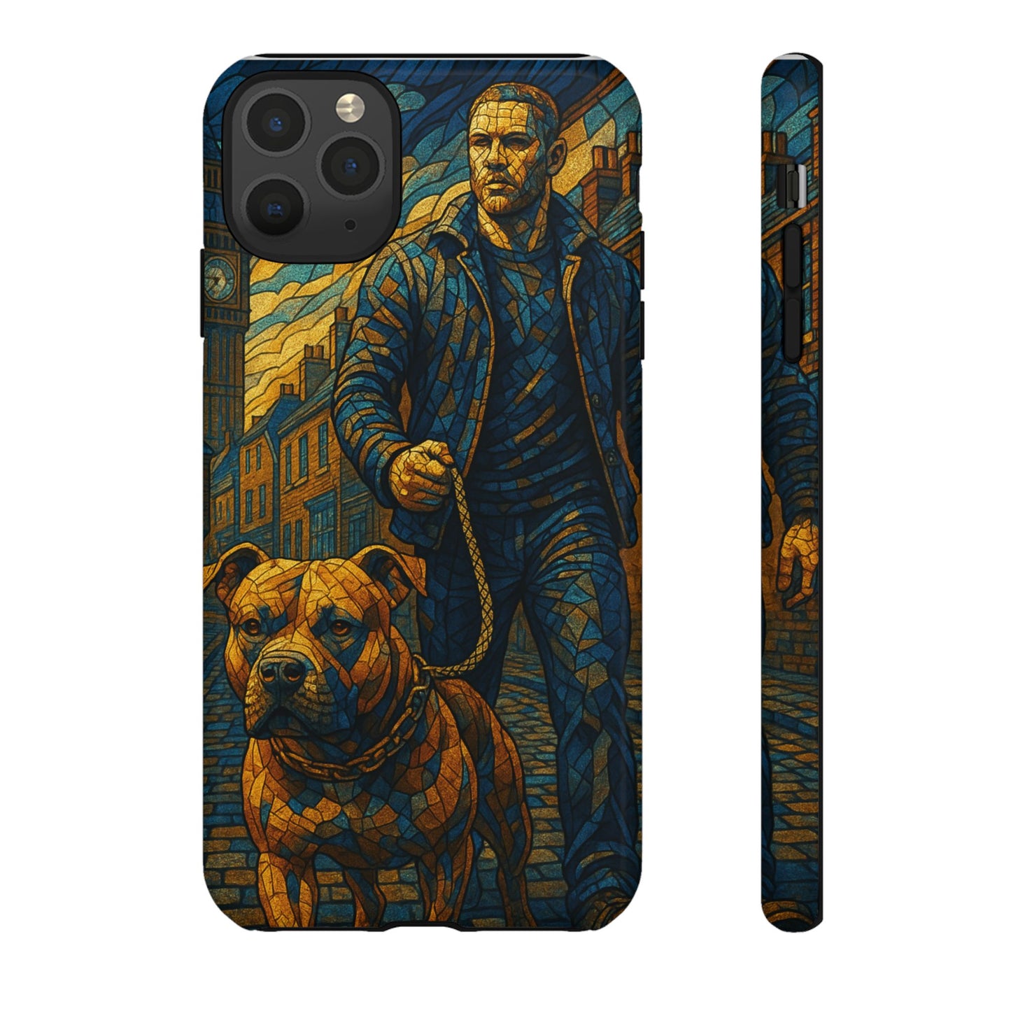 Bold Art Phone Case - Tough Cases for Dog Lovers, Unique Gift for Pet Owners, Phone Accessories for Him, Vibrant Dog Design, Stylish [...]Urban Mosaic Pitbull iPhone Case