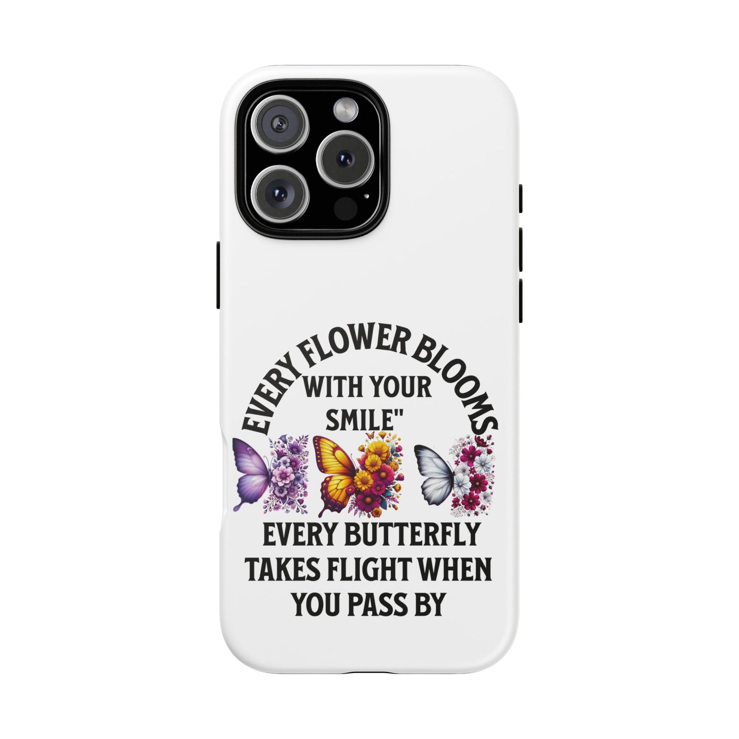 Butterfly Phone Case - Inspirational Floral Design, Perfect Gift for Nature Lovers, Birthdays, and Encouragement