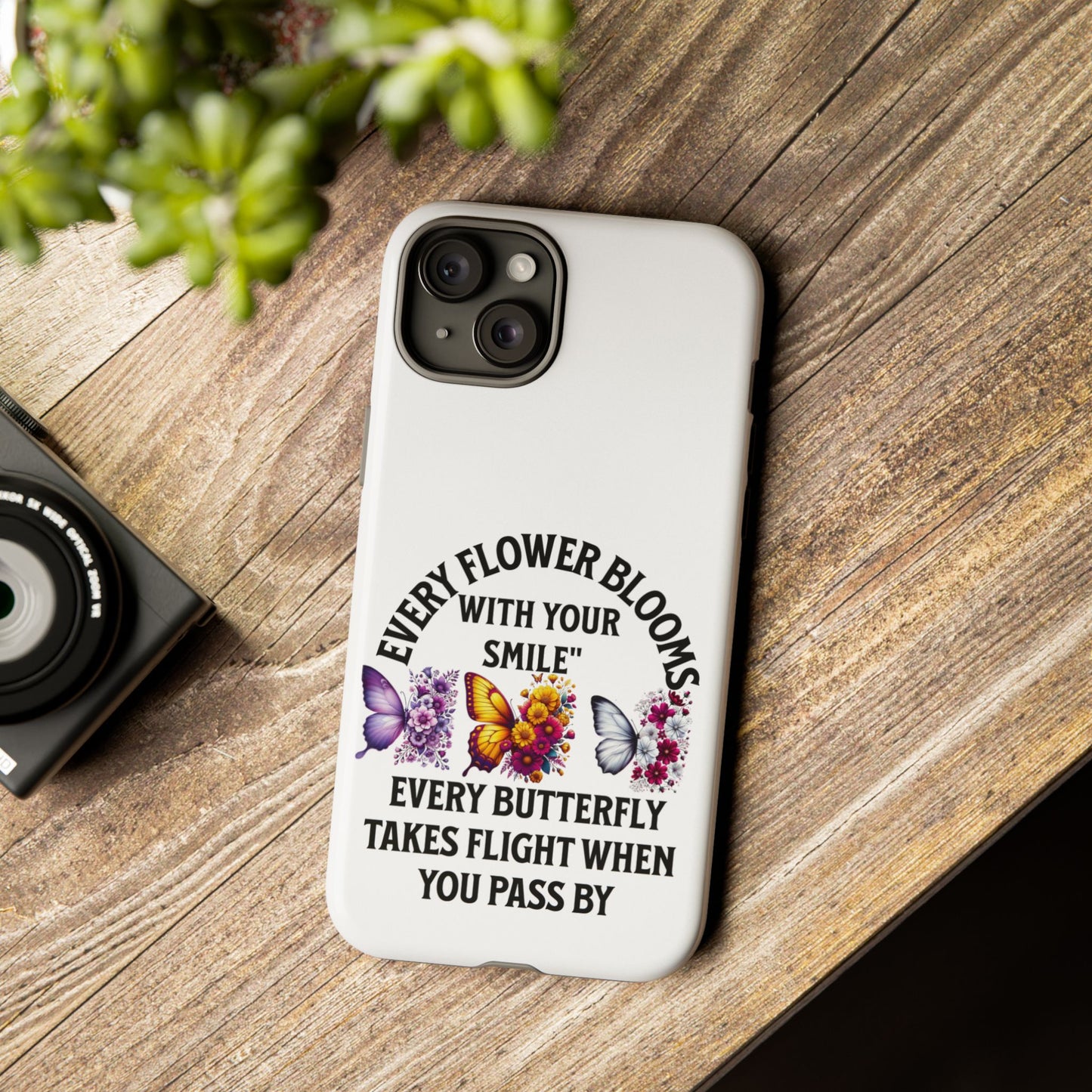 Butterfly Phone Case - Inspirational Floral Design, Perfect Gift for Nature Lovers, Birthdays, and Encouragement