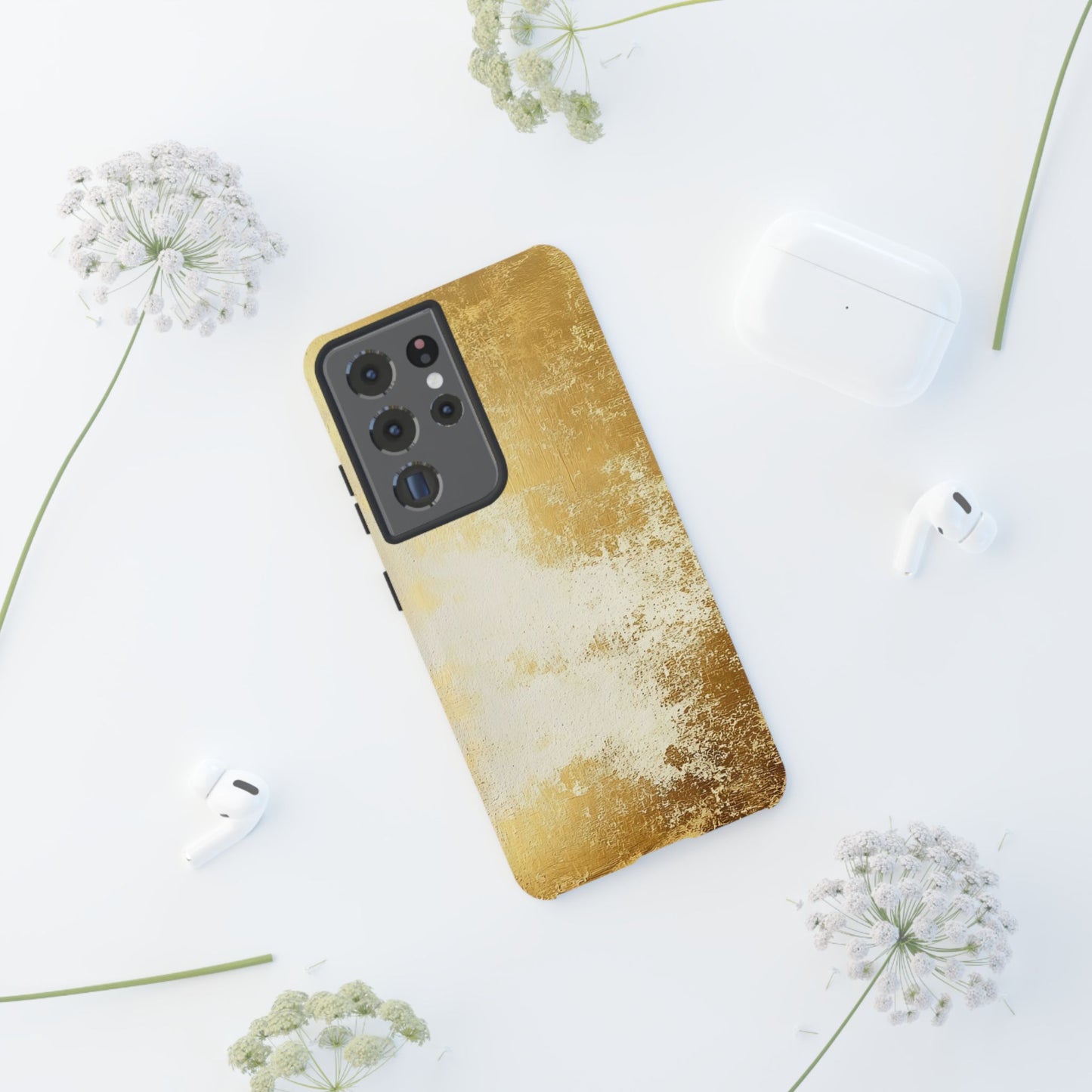 Stylish Phone Case - Gold Texture, Tough Cases, Protective Cover, Gift for Him, Glamorous Phone Accessory