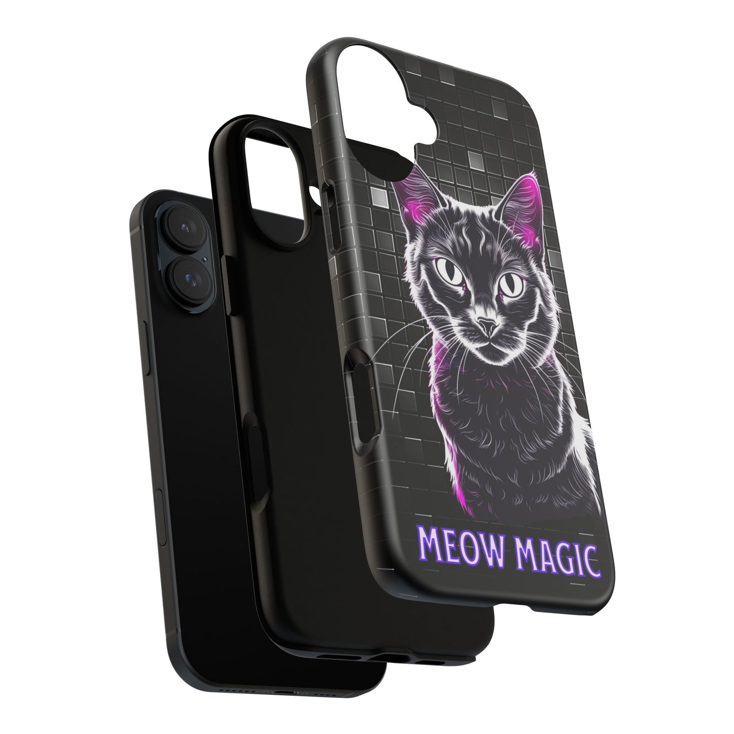 Cat Phone Case - Meow Magic, Cute Cat Lover Gift, Cat Mom Accessory, Pet-Themed Phone Cover, Stylish Cat Art Case