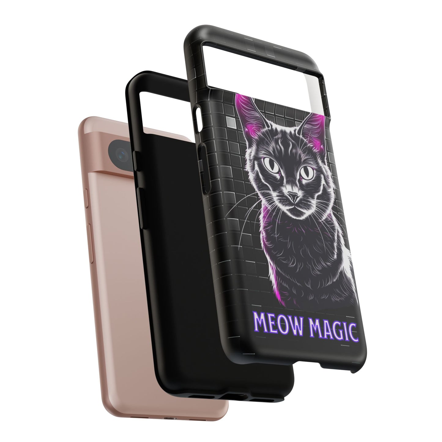 Cat Phone Case - Meow Magic, Cute Cat Lover Gift, Cat Mom Accessory, Pet-Themed Phone Cover, Stylish Cat Art Case