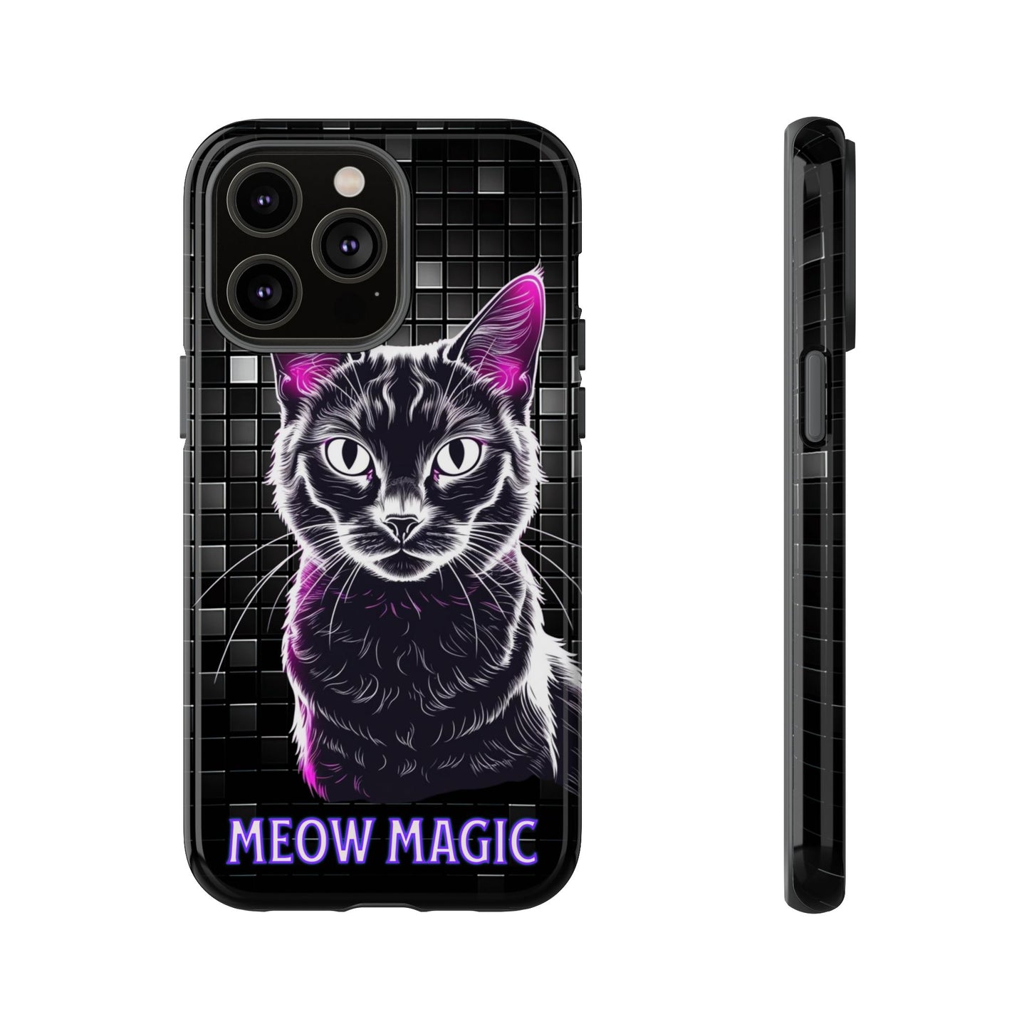 Cat Phone Case - Meow Magic, Cute Cat Lover Gift, Cat Mom Accessory, Pet-Themed Phone Cover, Stylish Cat Art Case