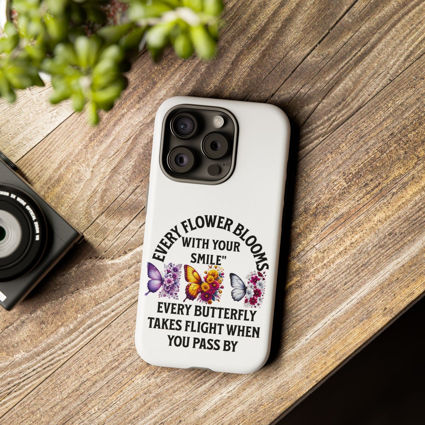 Butterfly Phone Case - Inspirational Floral Design, Perfect Gift for Nature Lovers, Birthdays, and Encouragement