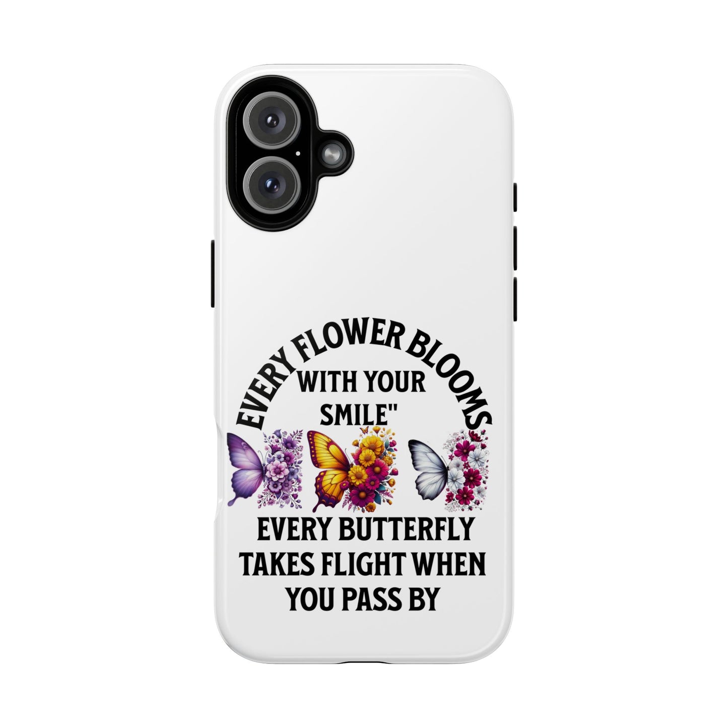 Butterfly Phone Case - Inspirational Floral Design, Perfect Gift for Nature Lovers, Birthdays, and Encouragement