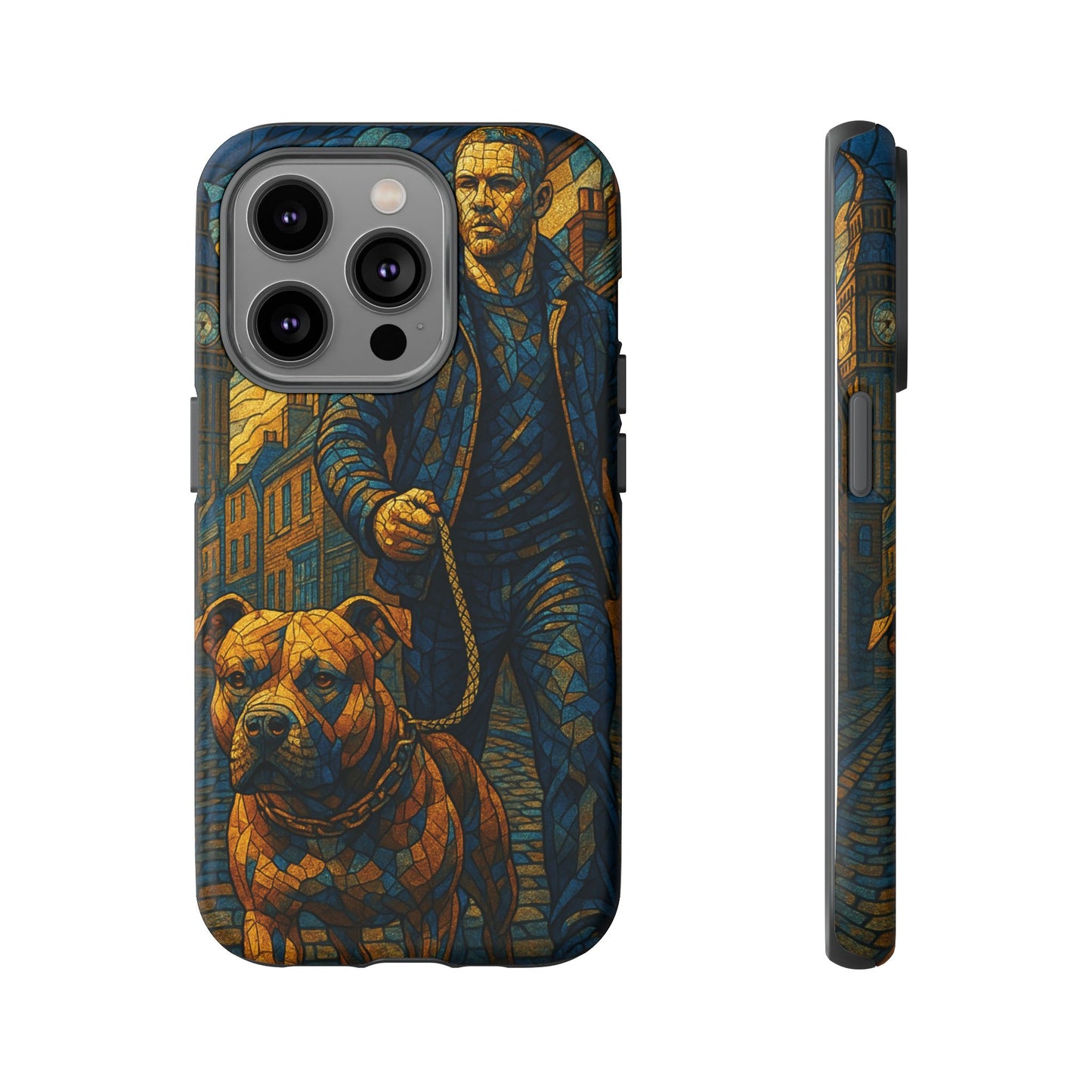 Bold Art Phone Case - Tough Cases for Dog Lovers, Unique Gift for Pet Owners, Phone Accessories for Him, Vibrant Dog Design, Stylish [...]Urban Mosaic Pitbull iPhone Case