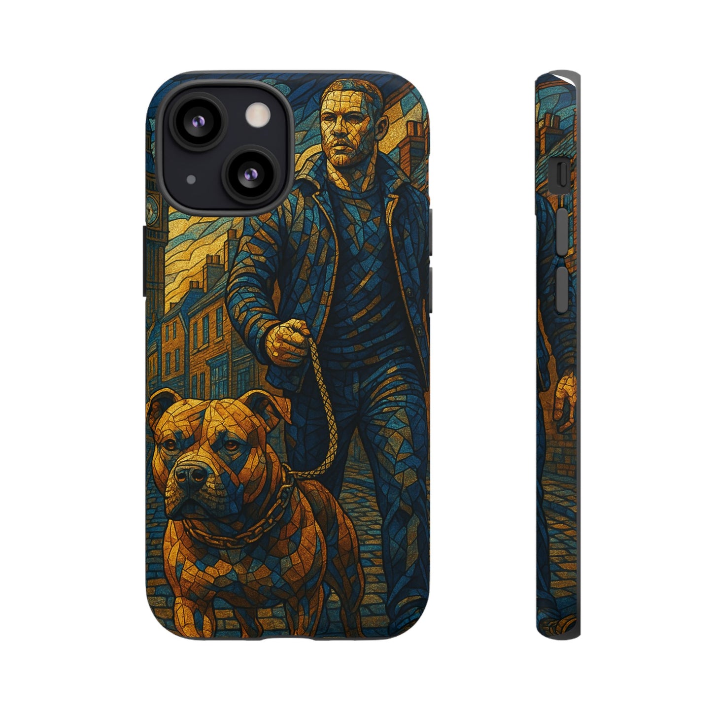 Bold Art Phone Case - Tough Cases for Dog Lovers, Unique Gift for Pet Owners, Phone Accessories for Him, Vibrant Dog Design, Stylish [...]Urban Mosaic Pitbull iPhone Case