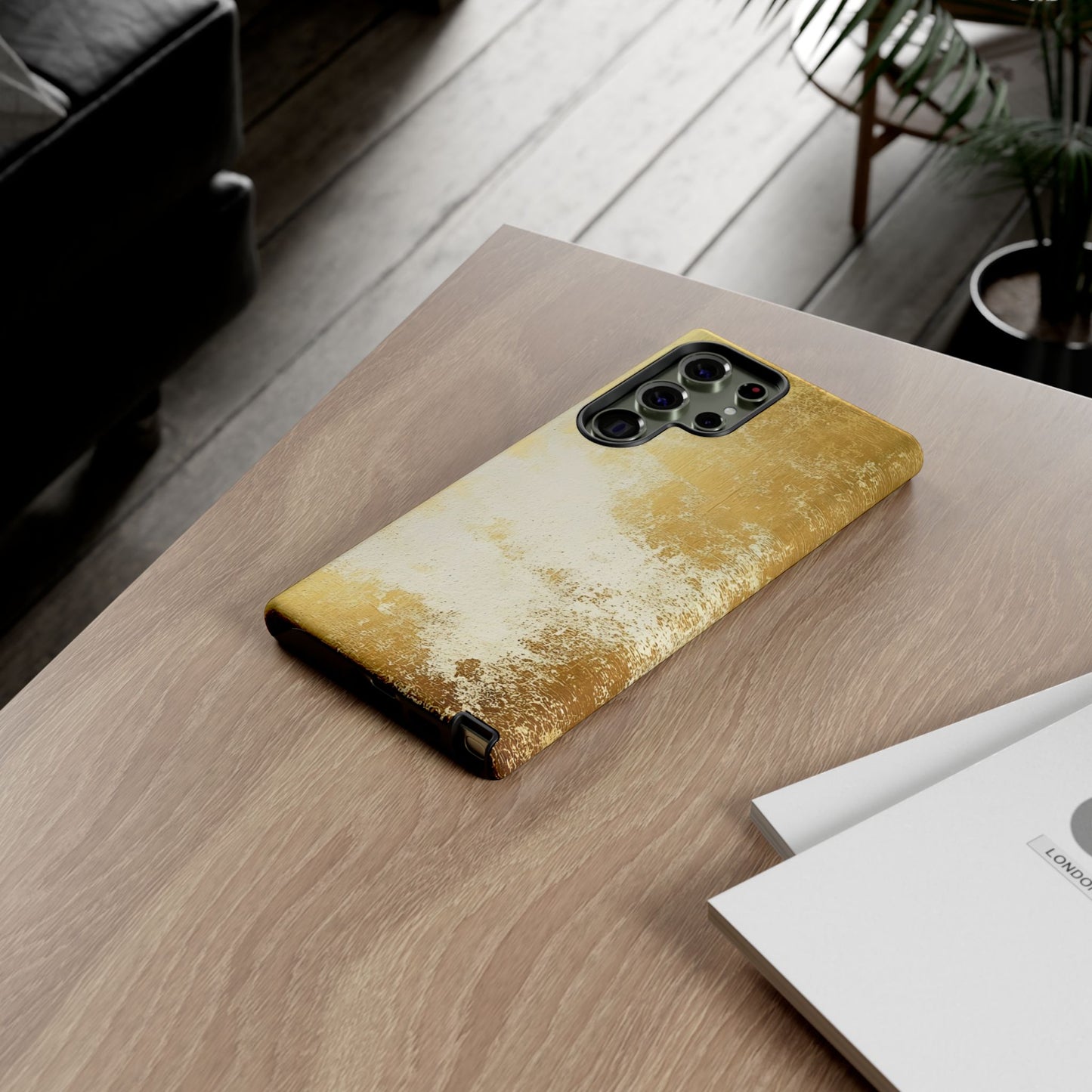 Stylish Phone Case - Gold Texture, Tough Cases, Protective Cover, Gift for Him, Glamorous Phone Accessory