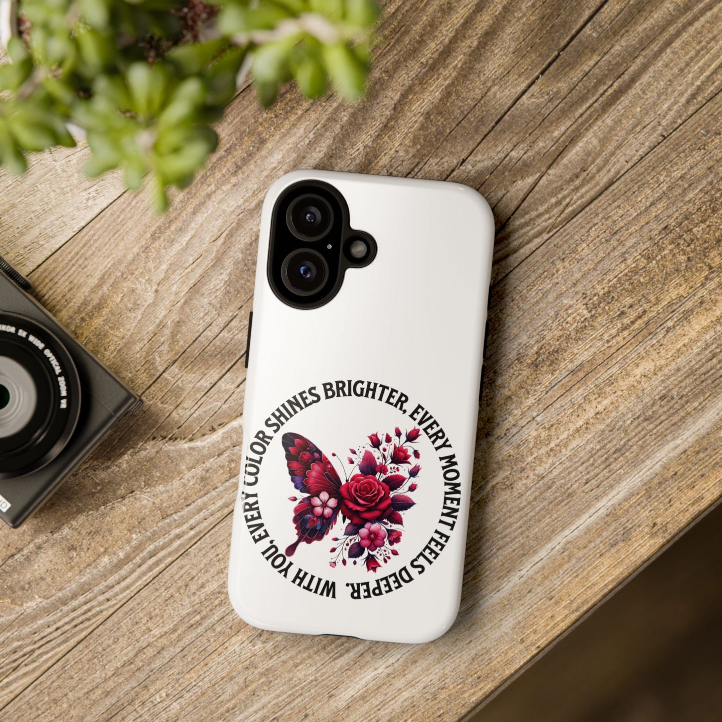 Artistic Phone Case with Butterfly and Quote, Gift for Nature Lovers, Stylish Accessory for All Occasions, Trendy Phone Cover, Floral [...]