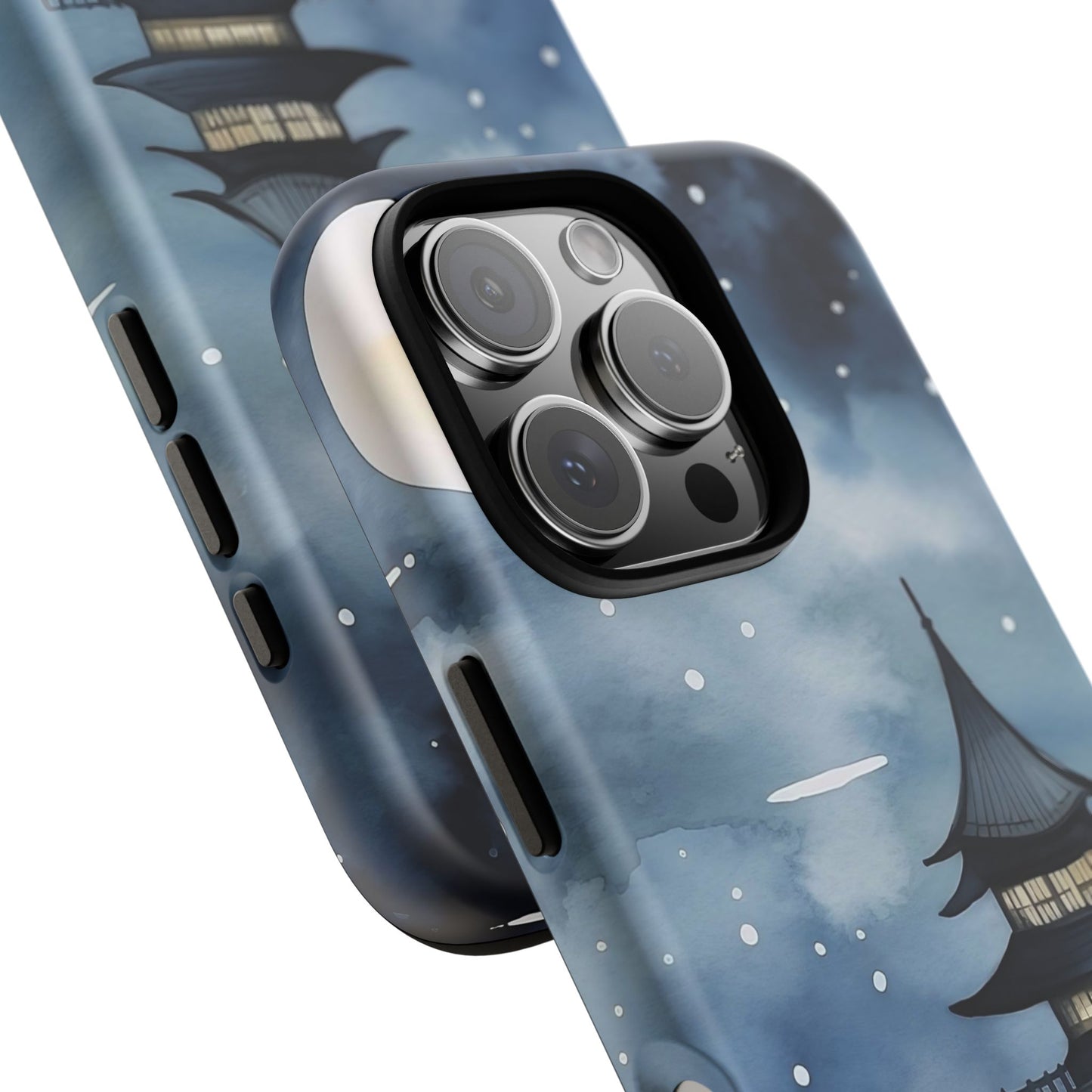 Winter Themed Phone Case, Night Sky Cell Phone Cover, Cozy Snowy Scene, Gift for Nature Lovers, Customizable Case