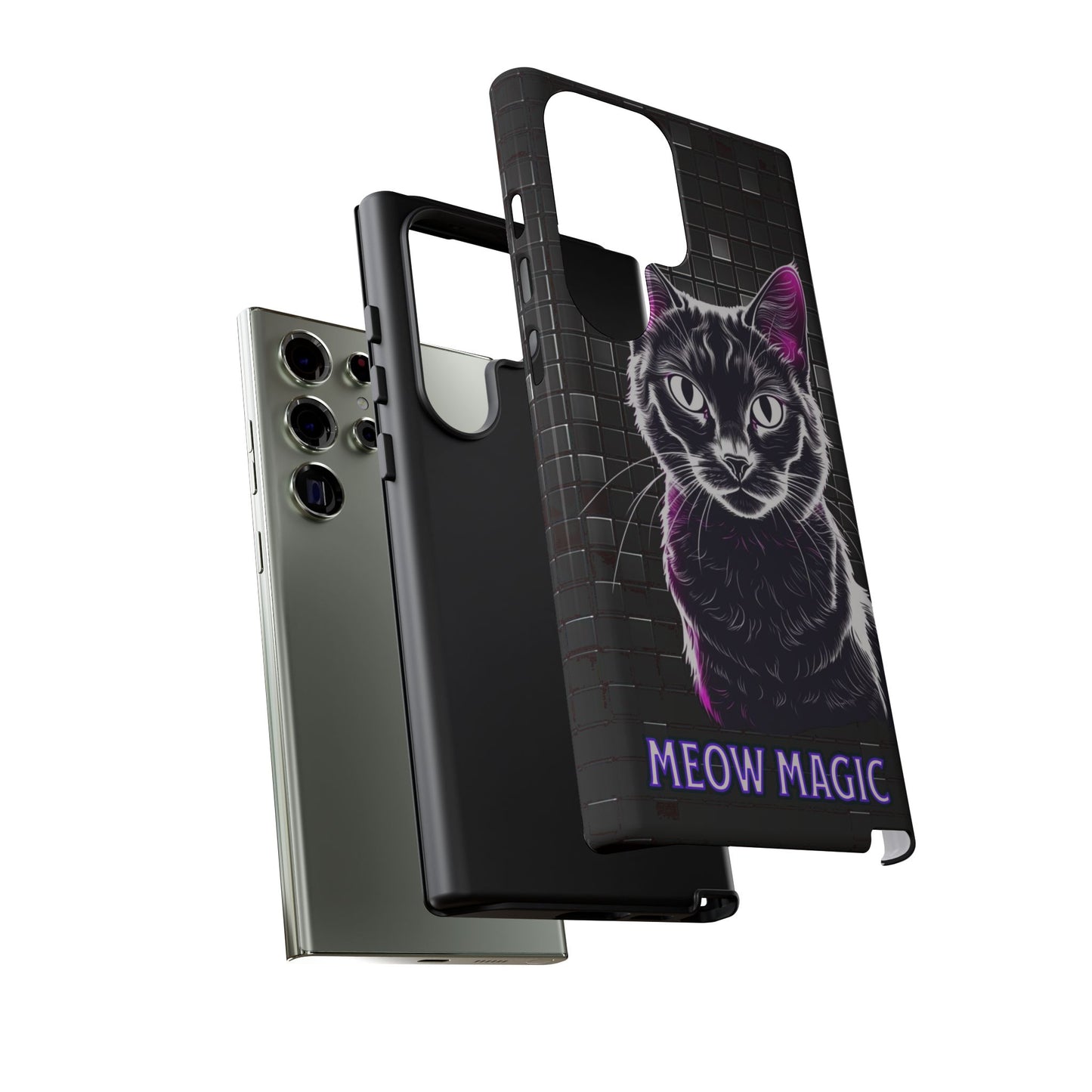 Cat Phone Case - Meow Magic, Cute Cat Lover Gift, Cat Mom Accessory, Pet-Themed Phone Cover, Stylish Cat Art Case