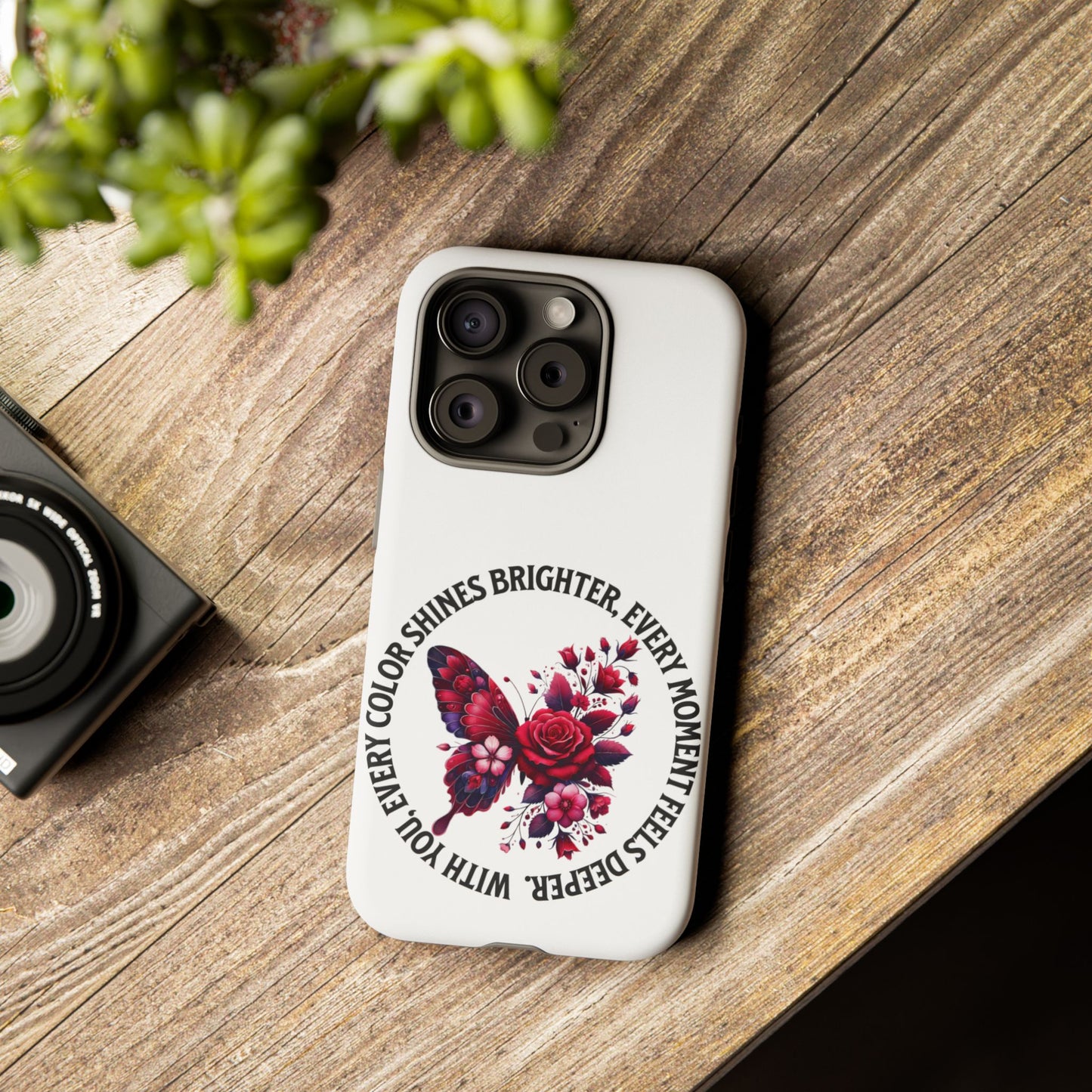 Artistic Phone Case with Butterfly and Quote, Gift for Nature Lovers, Stylish Accessory for All Occasions, Trendy Phone Cover, Floral [...]