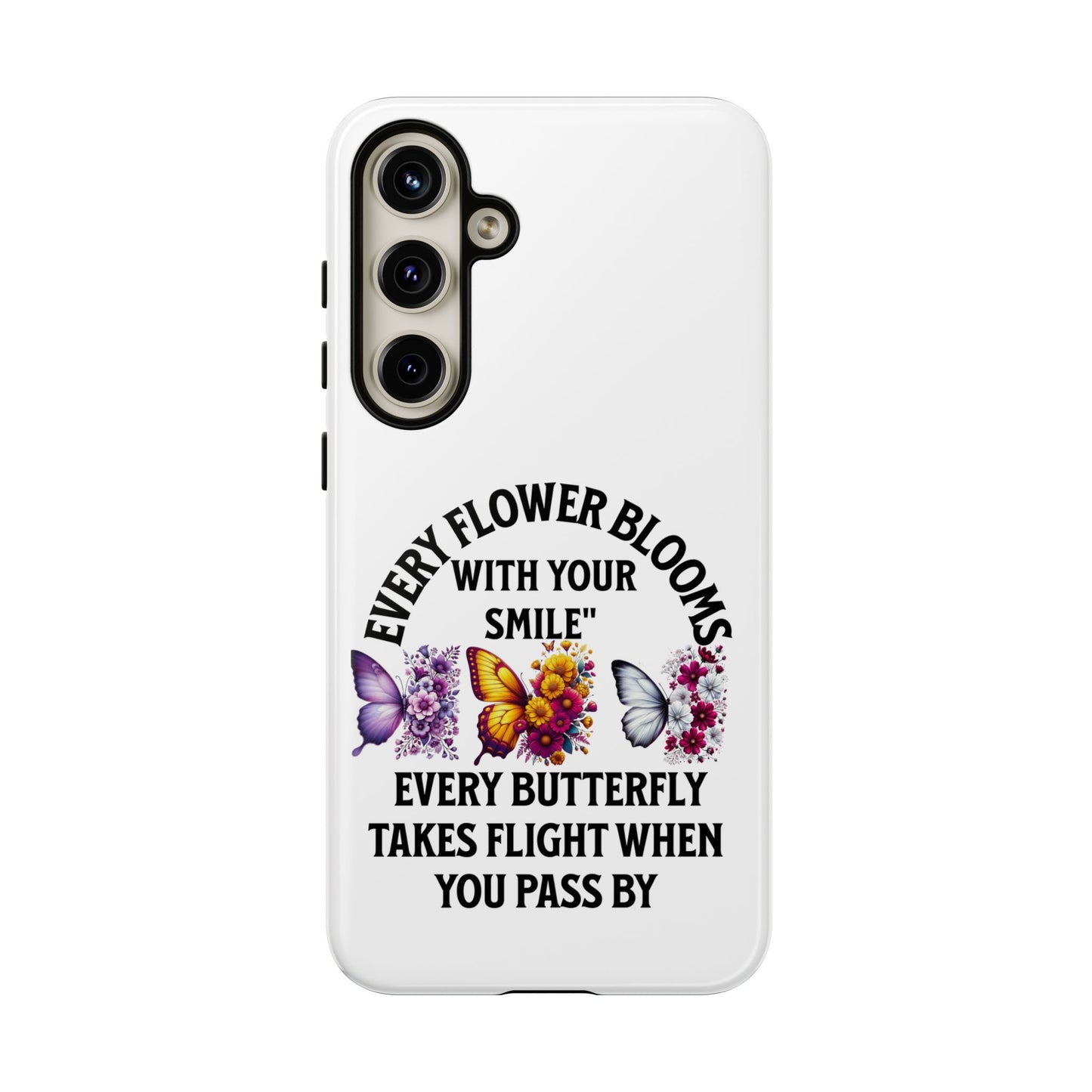 Butterfly Phone Case - Inspirational Floral Design, Perfect Gift for Nature Lovers, Birthdays, and Encouragement