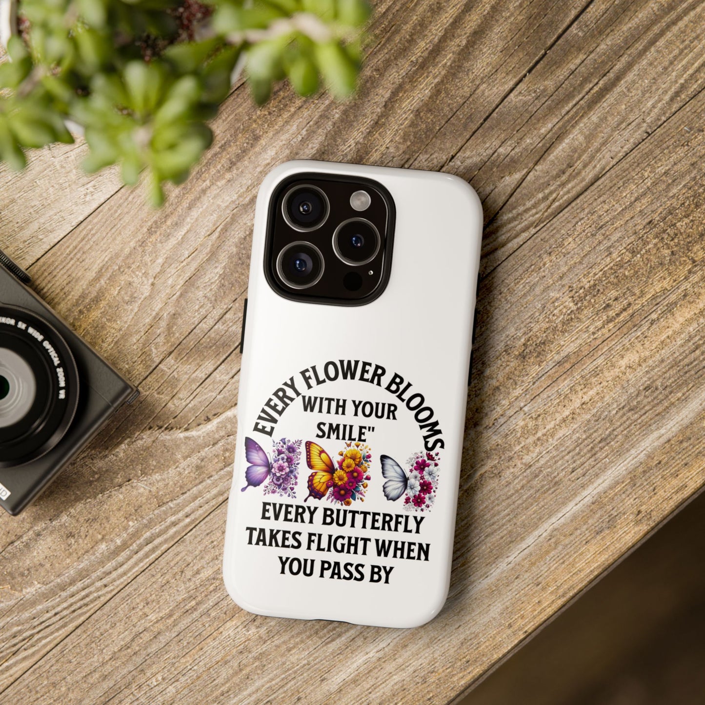 Butterfly Phone Case - Inspirational Floral Design, Perfect Gift for Nature Lovers, Birthdays, and Encouragement