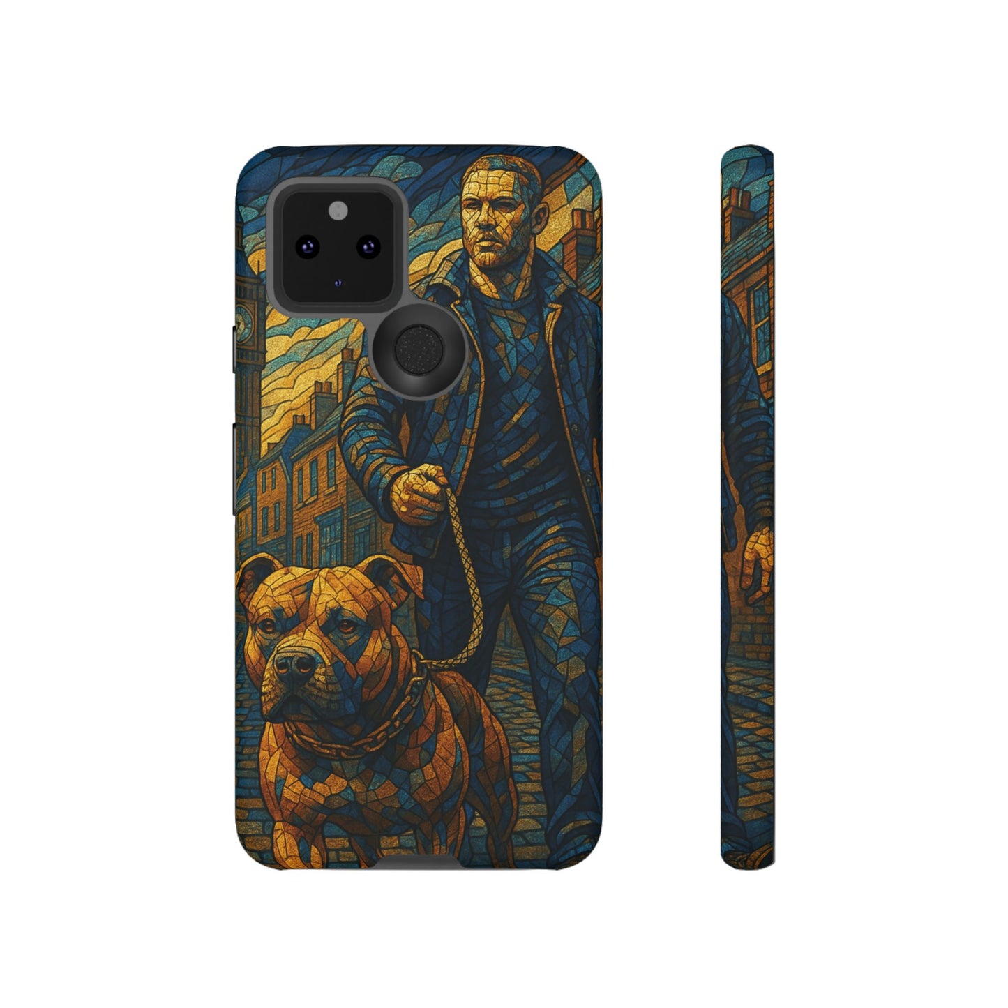 Bold Art Phone Case - Tough Cases for Dog Lovers, Unique Gift for Pet Owners, Phone Accessories for Him, Vibrant Dog Design, Stylish [...]Urban Mosaic Pitbull iPhone Case