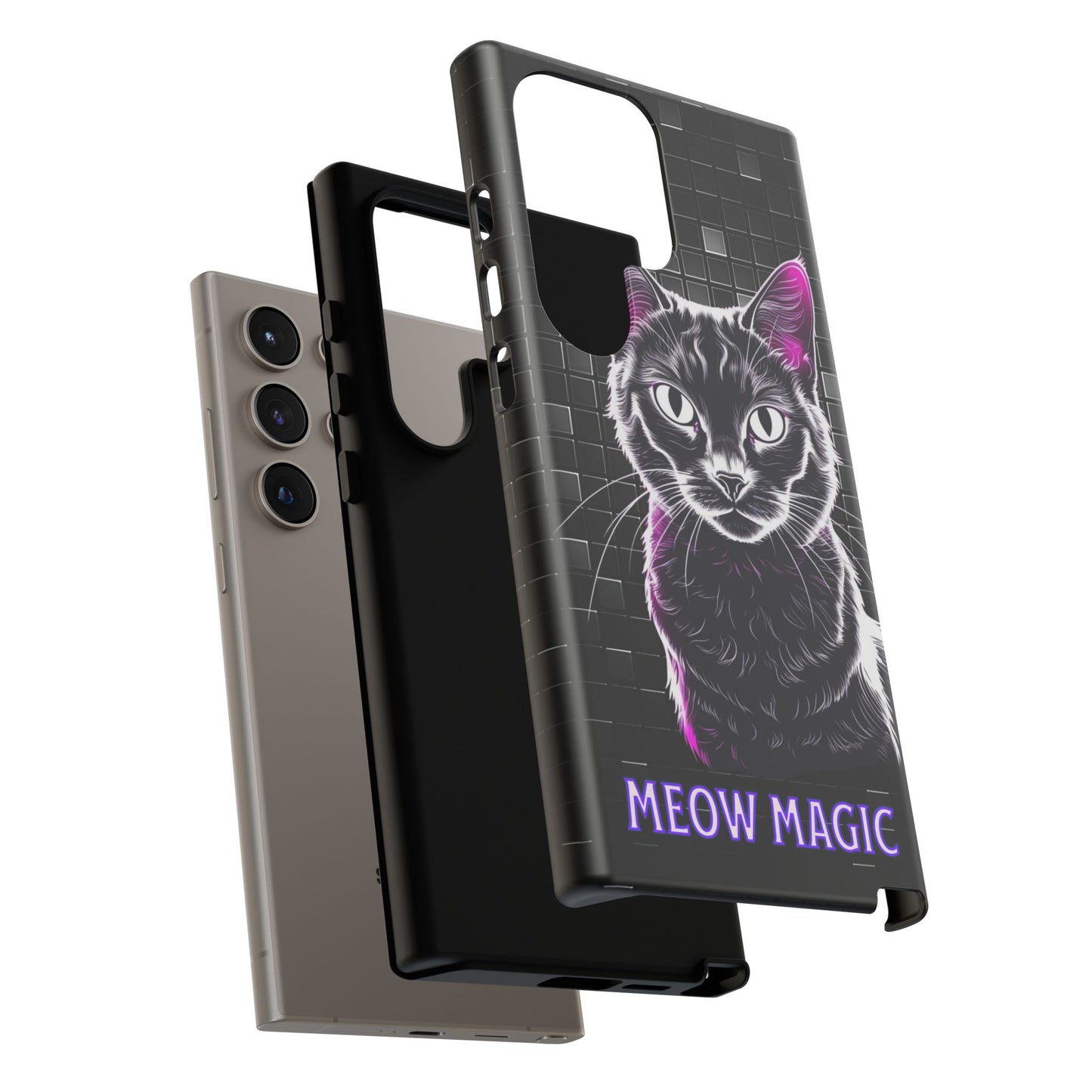 Cat Phone Case - Meow Magic, Cute Cat Lover Gift, Cat Mom Accessory, Pet-Themed Phone Cover, Stylish Cat Art Case