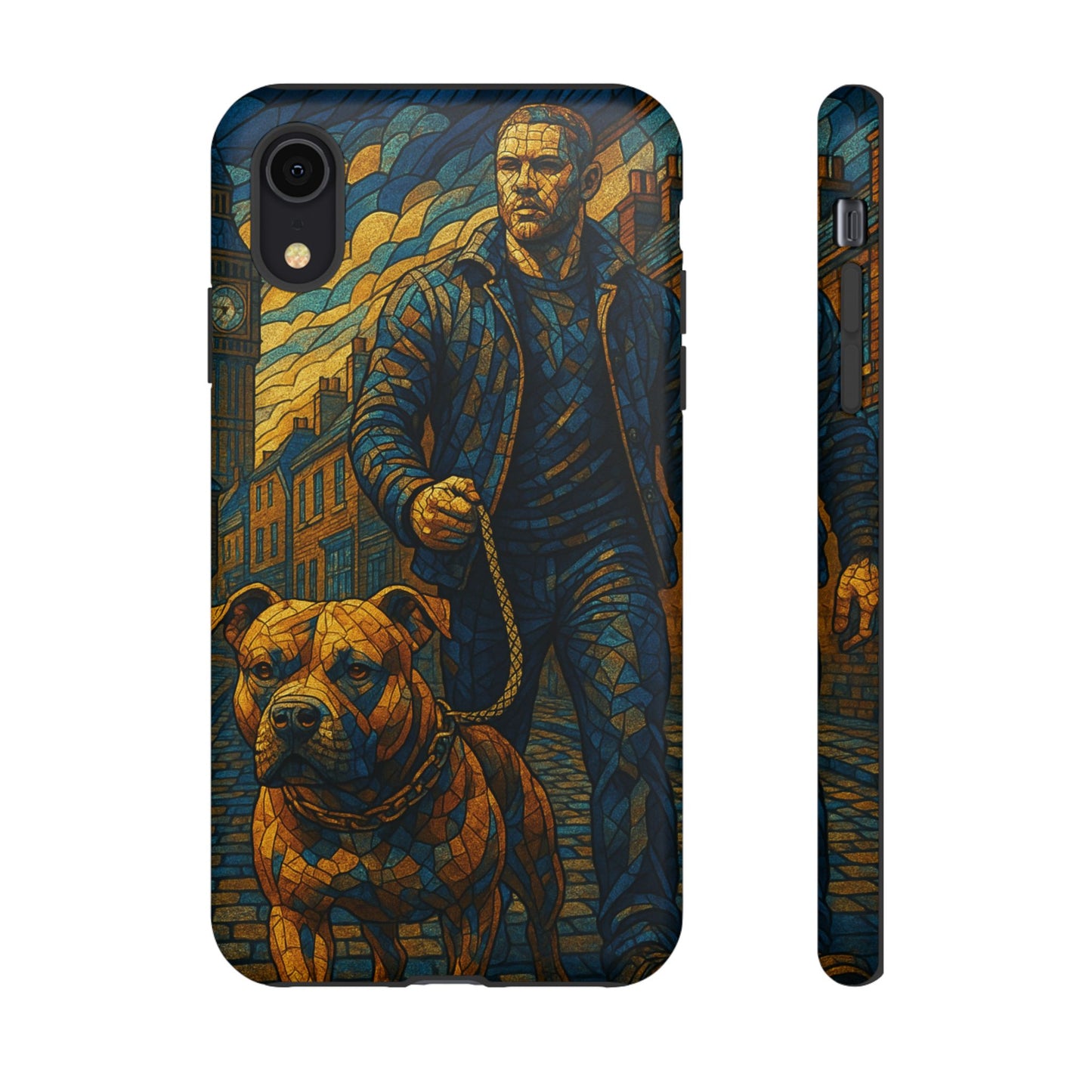Bold Art Phone Case - Tough Cases for Dog Lovers, Unique Gift for Pet Owners, Phone Accessories for Him, Vibrant Dog Design, Stylish [...]Urban Mosaic Pitbull iPhone Case
