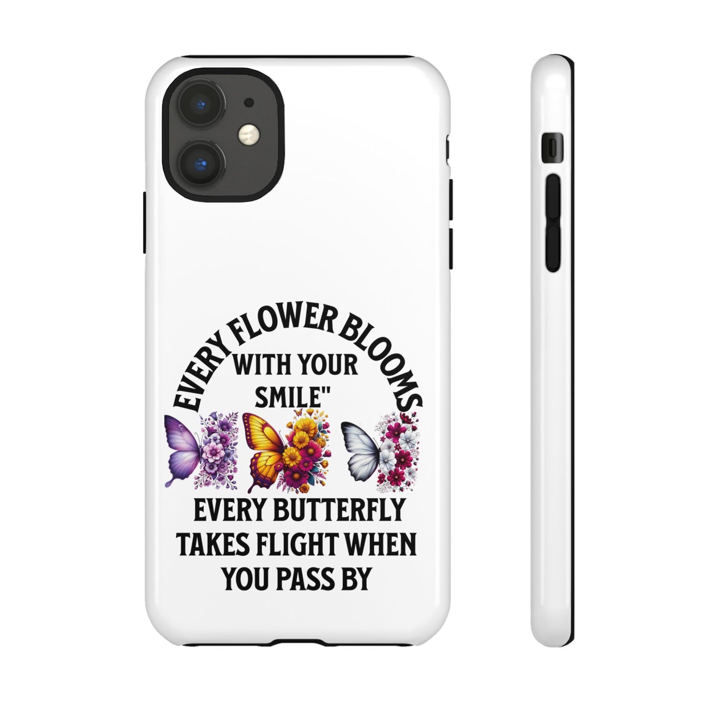 Butterfly Phone Case - Inspirational Floral Design, Perfect Gift for Nature Lovers, Birthdays, and Encouragement