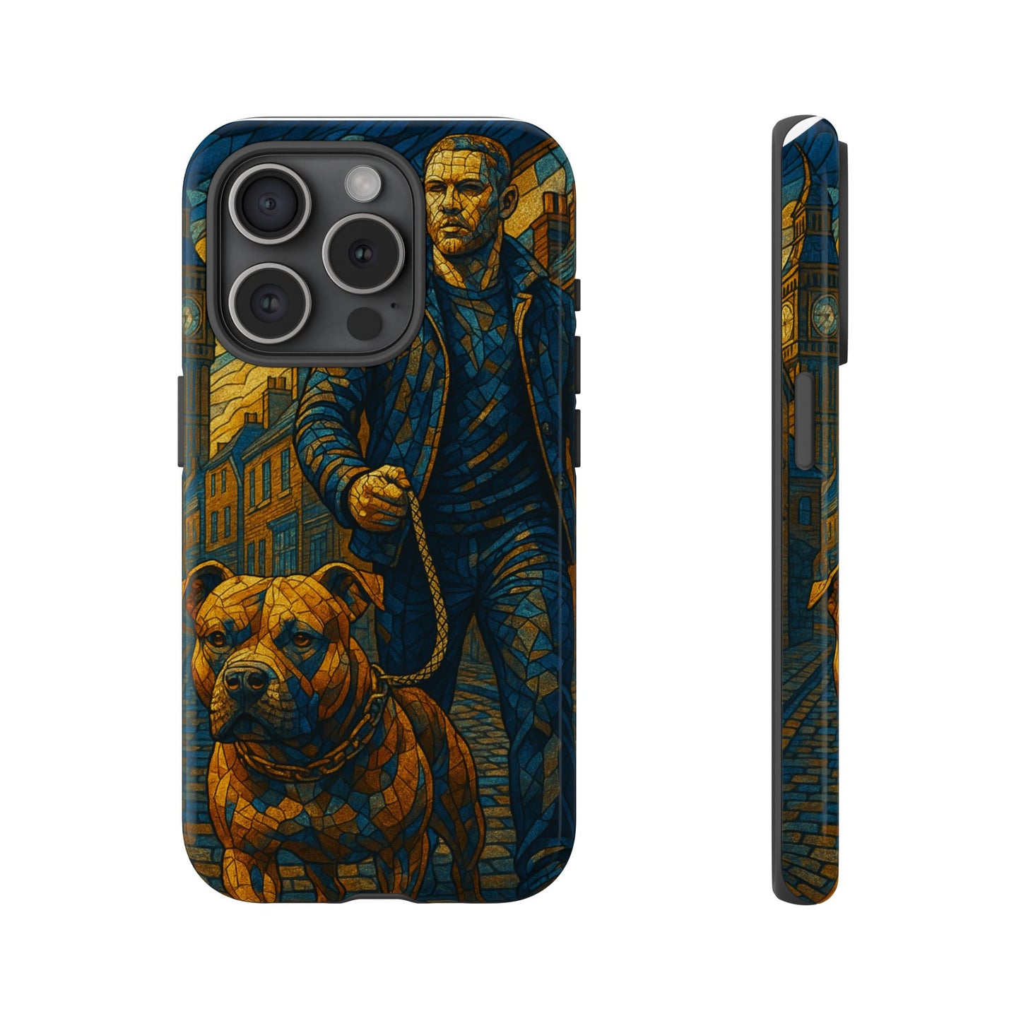 Bold Art Phone Case - Tough Cases for Dog Lovers, Unique Gift for Pet Owners, Phone Accessories for Him, Vibrant Dog Design, Stylish [...]Urban Mosaic Pitbull iPhone Case