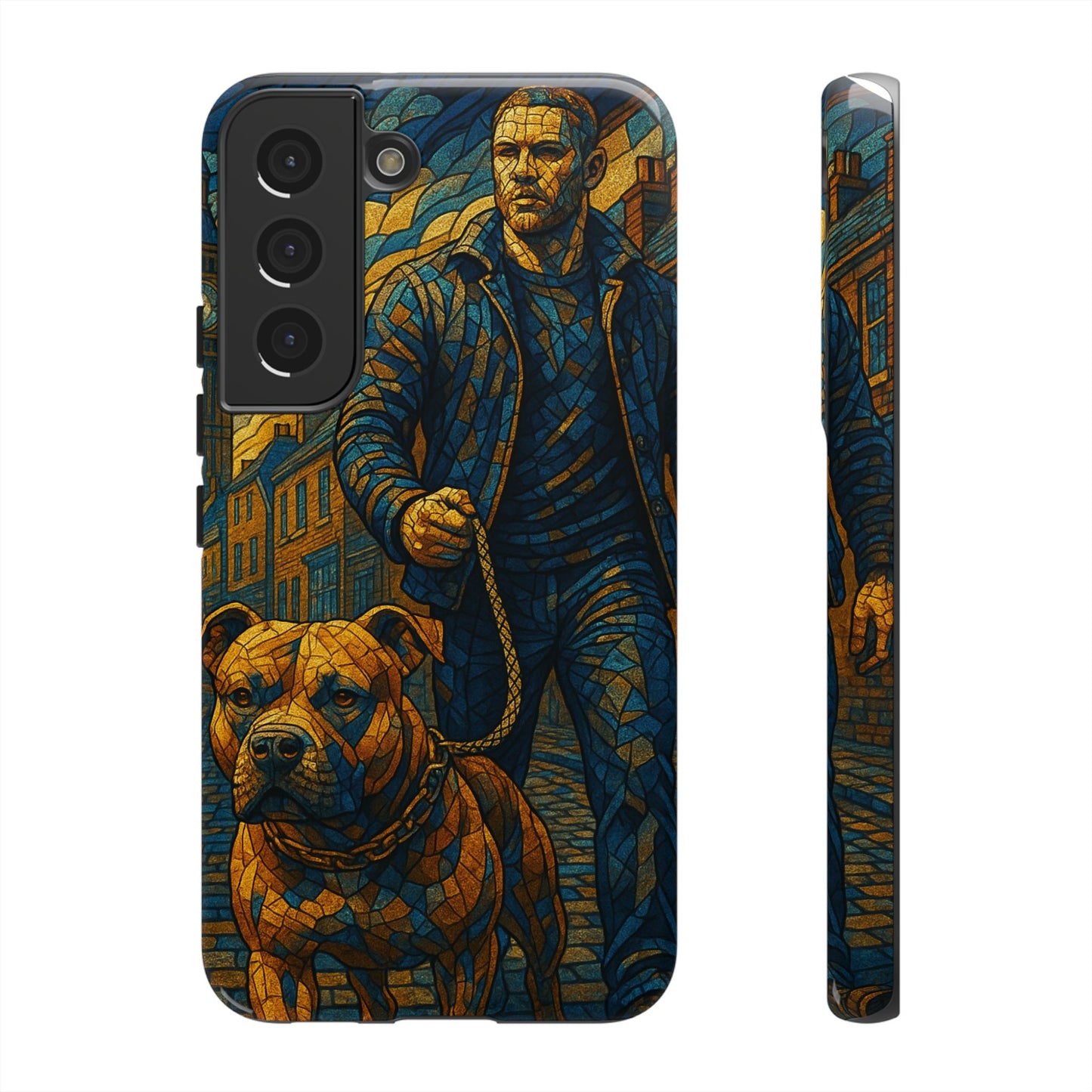 Bold Art Phone Case - Tough Cases for Dog Lovers, Unique Gift for Pet Owners, Phone Accessories for Him, Vibrant Dog Design, Stylish [...]Urban Mosaic Pitbull iPhone Case