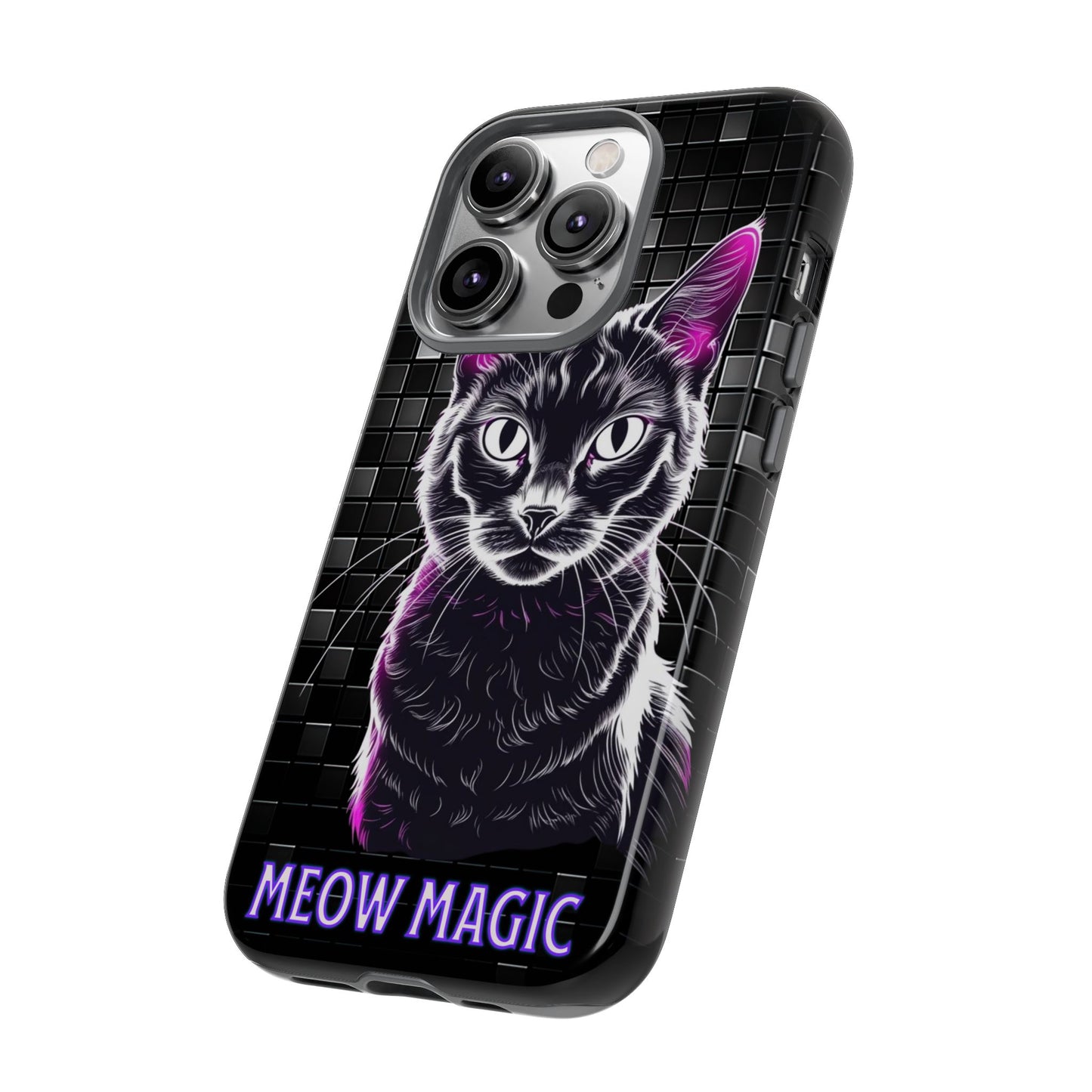 Cat Phone Case - Meow Magic, Cute Cat Lover Gift, Cat Mom Accessory, Pet-Themed Phone Cover, Stylish Cat Art Case
