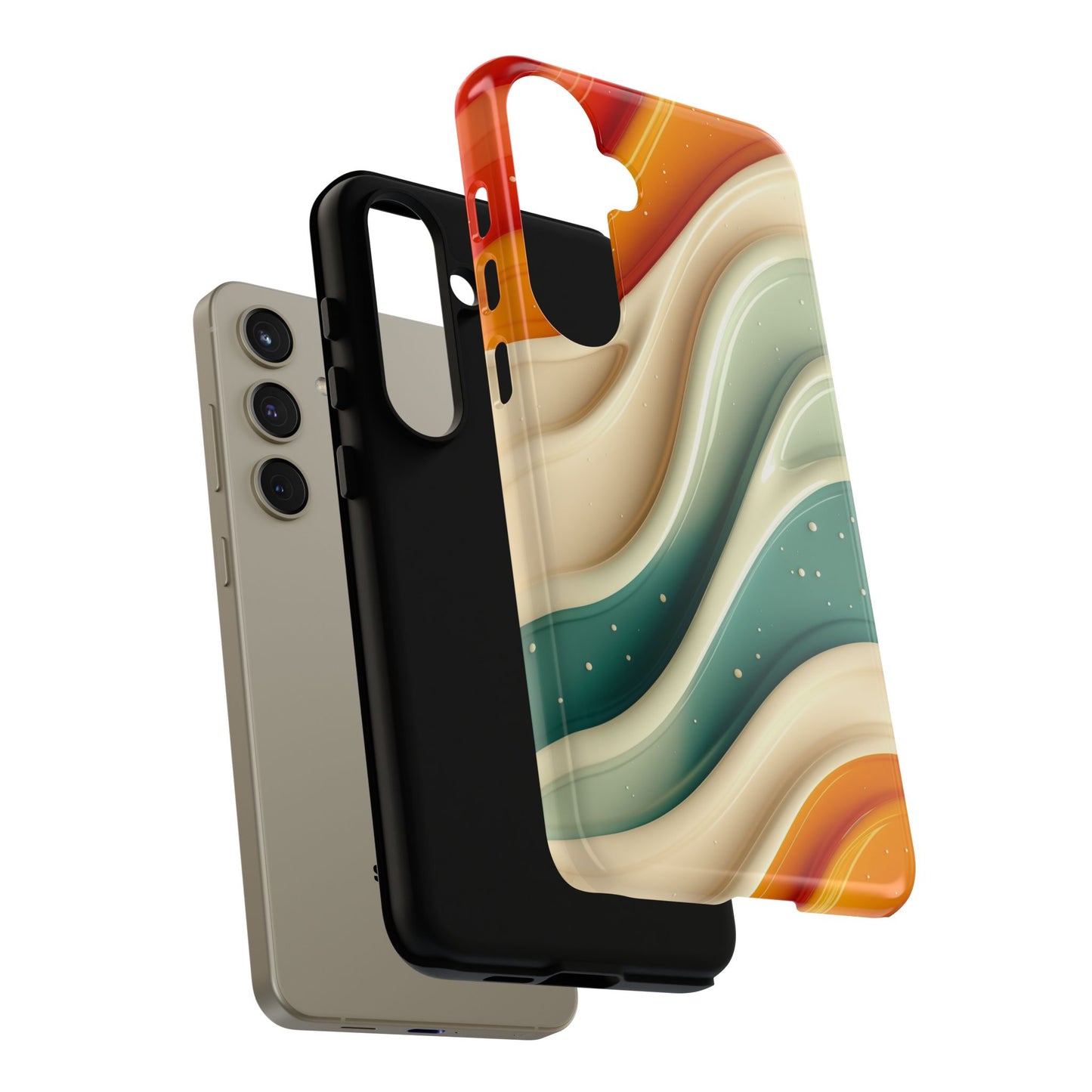Retro Phone Case, Abstract Floral Design, Trendy Mobile Cover, Modern Tech Accessories, Gift for Her