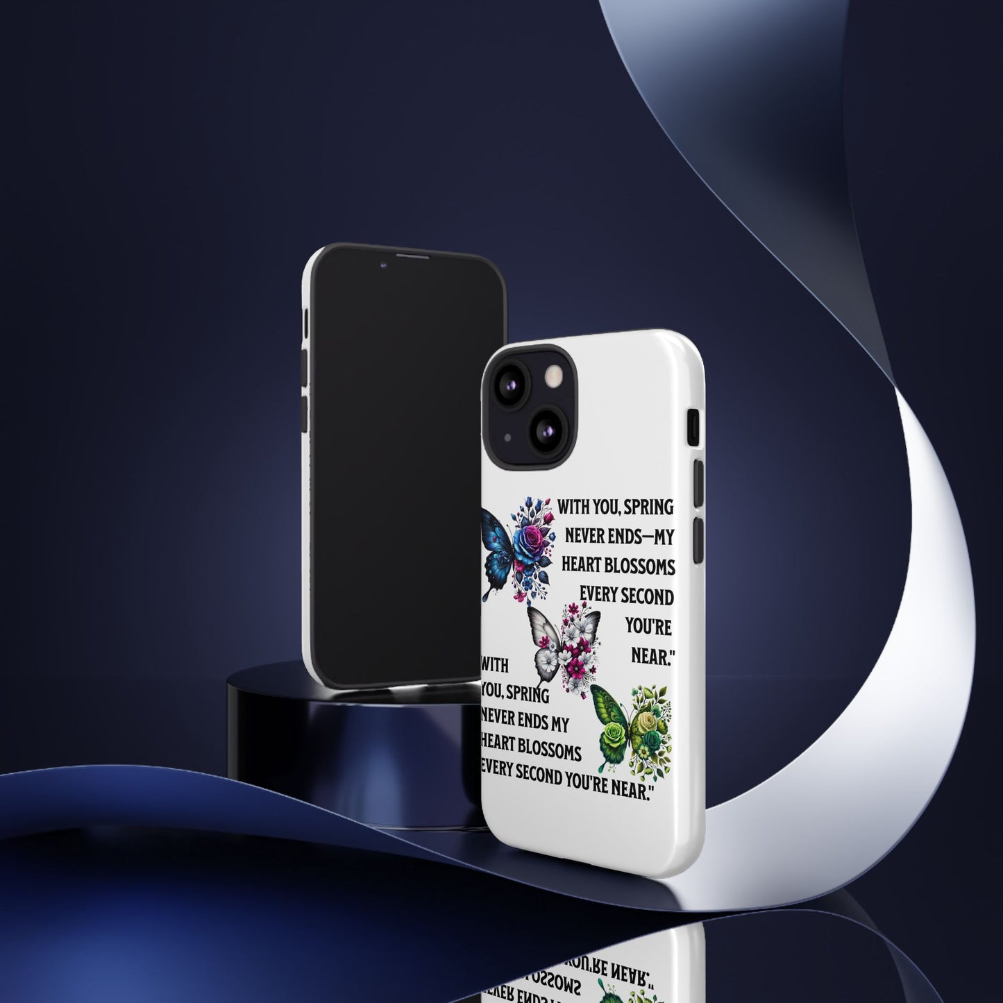 Floral Phone Case for Spring Lovers, Tough Cases, Inspirational Gift, Mother's Day Present, Floral Art Case, Butterfly Decor