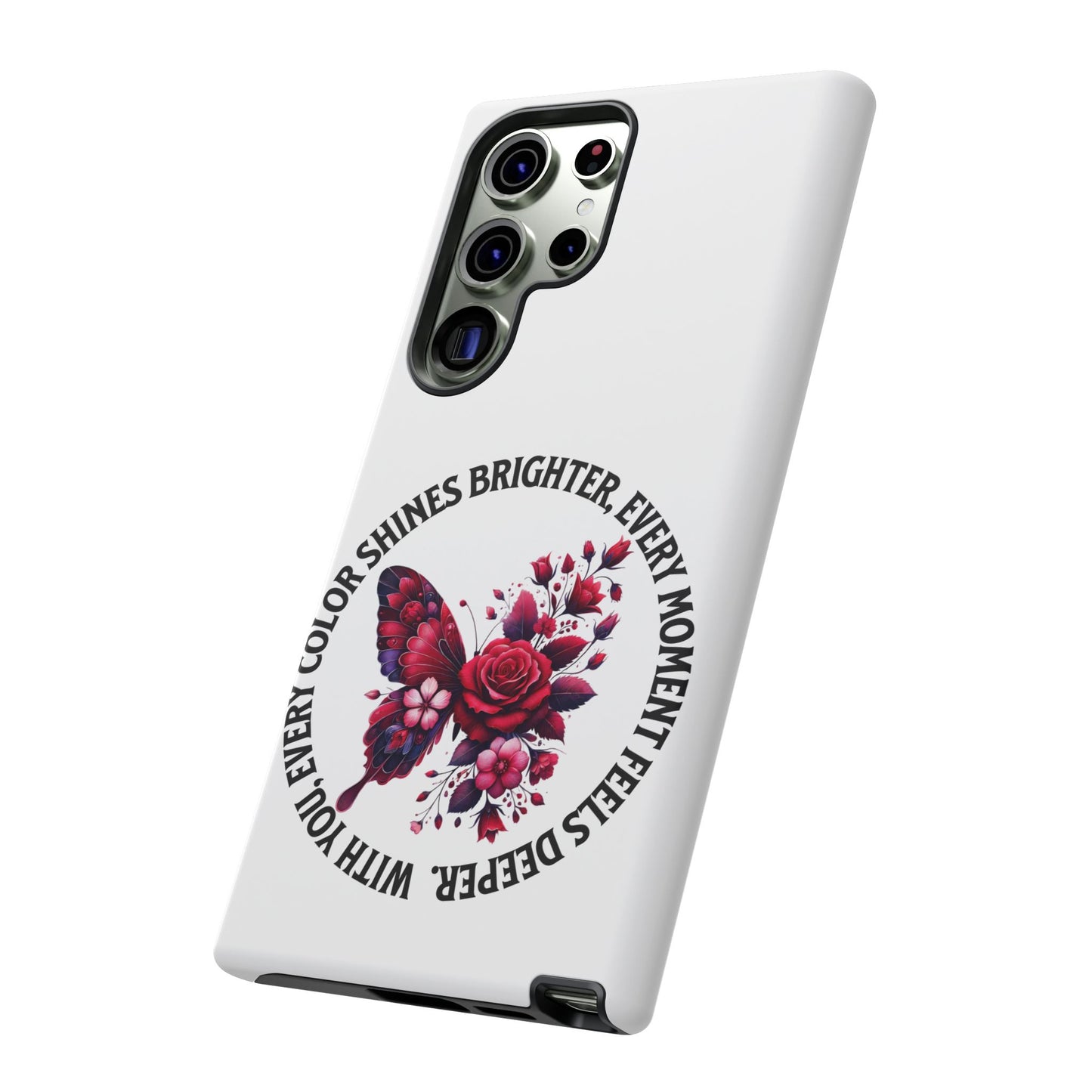 Artistic Phone Case with Butterfly and Quote, Gift for Nature Lovers, Stylish Accessory for All Occasions, Trendy Phone Cover, Floral [...]