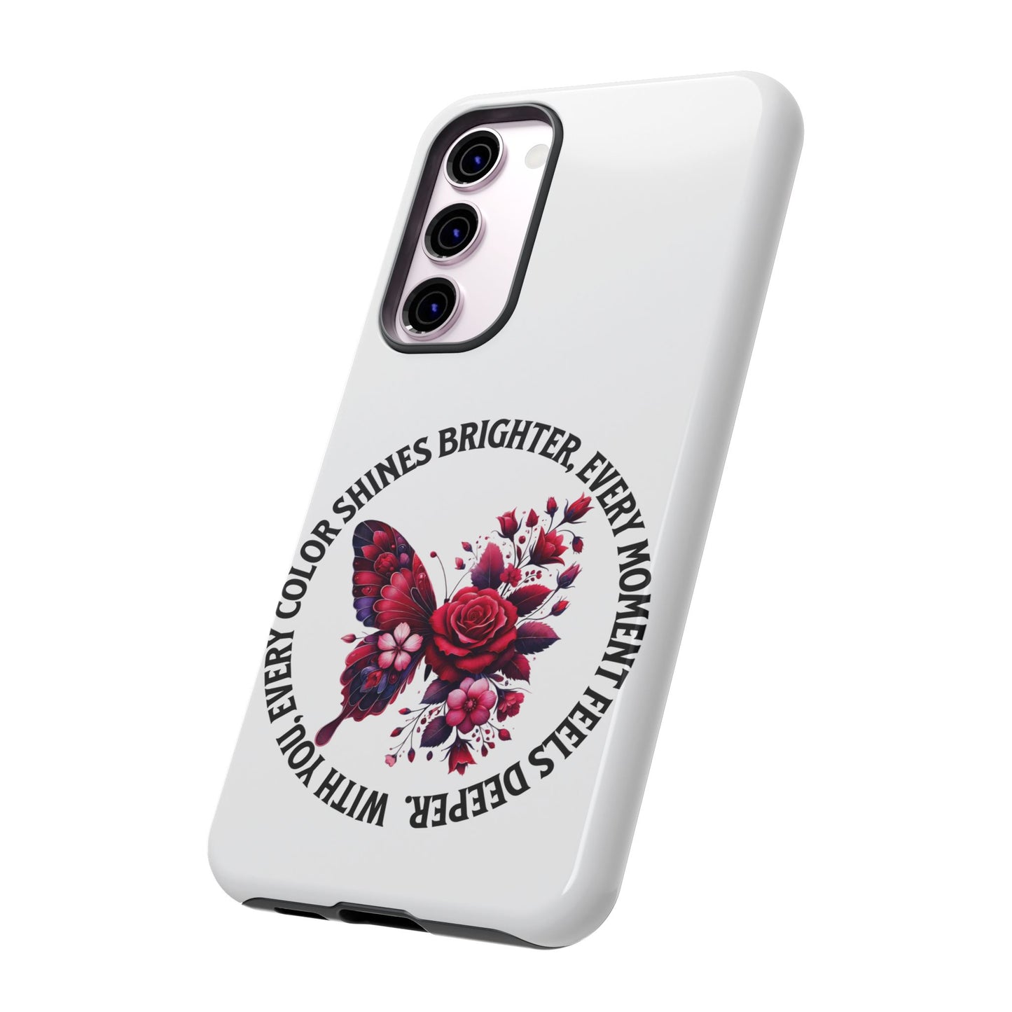 Artistic Phone Case with Butterfly and Quote, Gift for Nature Lovers, Stylish Accessory for All Occasions, Trendy Phone Cover, Floral [...]