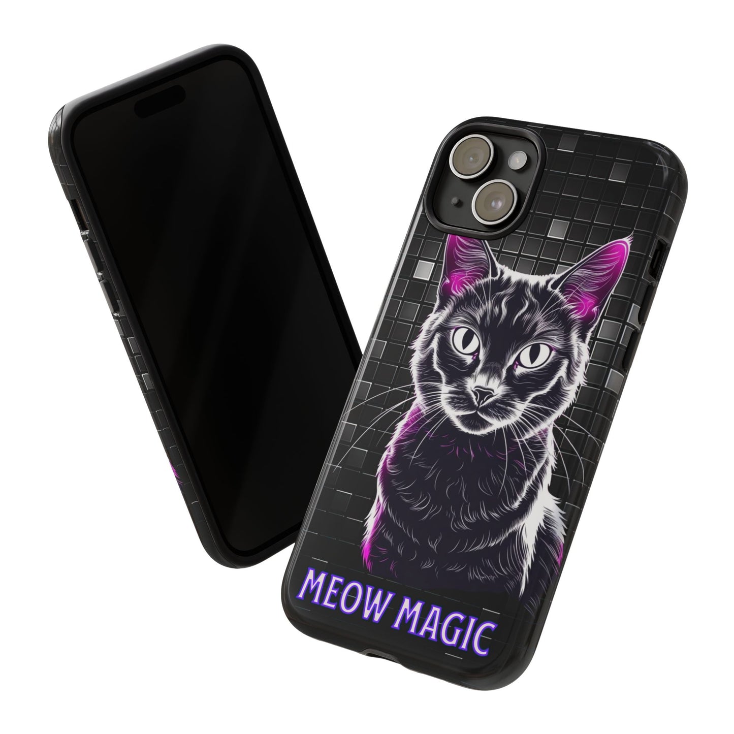 Cat Phone Case - Meow Magic, Cute Cat Lover Gift, Cat Mom Accessory, Pet-Themed Phone Cover, Stylish Cat Art Case