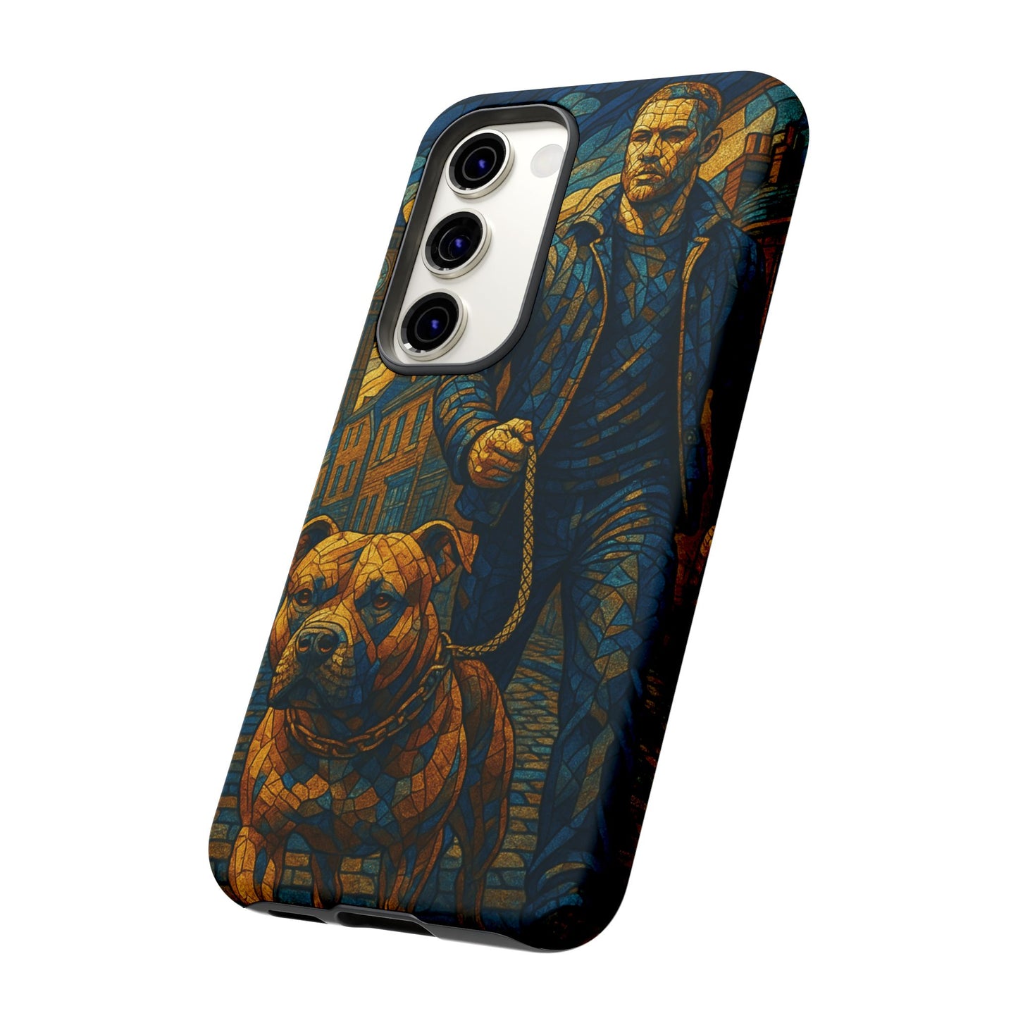 Bold Art Phone Case - Tough Cases for Dog Lovers, Unique Gift for Pet Owners, Phone Accessories for Him, Vibrant Dog Design, Stylish [...]Urban Mosaic Pitbull iPhone Case