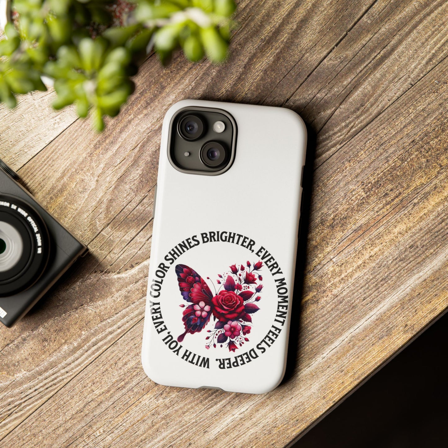 Artistic Phone Case with Butterfly and Quote, Gift for Nature Lovers, Stylish Accessory for All Occasions, Trendy Phone Cover, Floral [...]