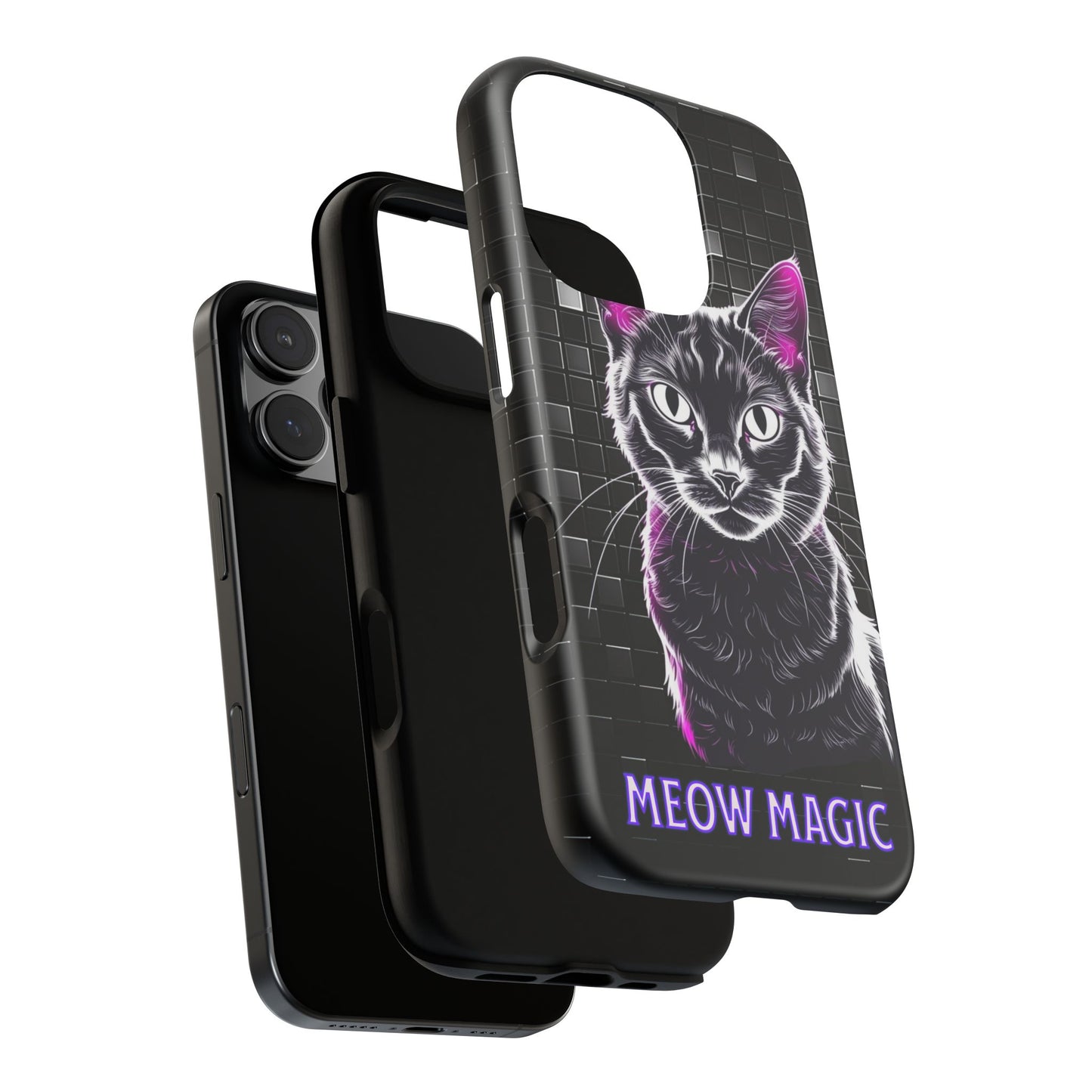 Cat Phone Case - Meow Magic, Cute Cat Lover Gift, Cat Mom Accessory, Pet-Themed Phone Cover, Stylish Cat Art Case