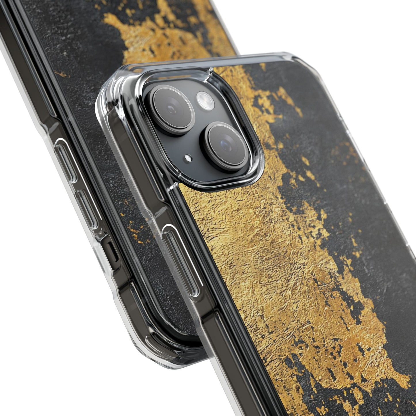 Stylish Magnetic Phone Case | Gold and Black Marble Design, Durable Slim Shell, Gift for Her, Trendy Tech Accessory, Customizable Cases