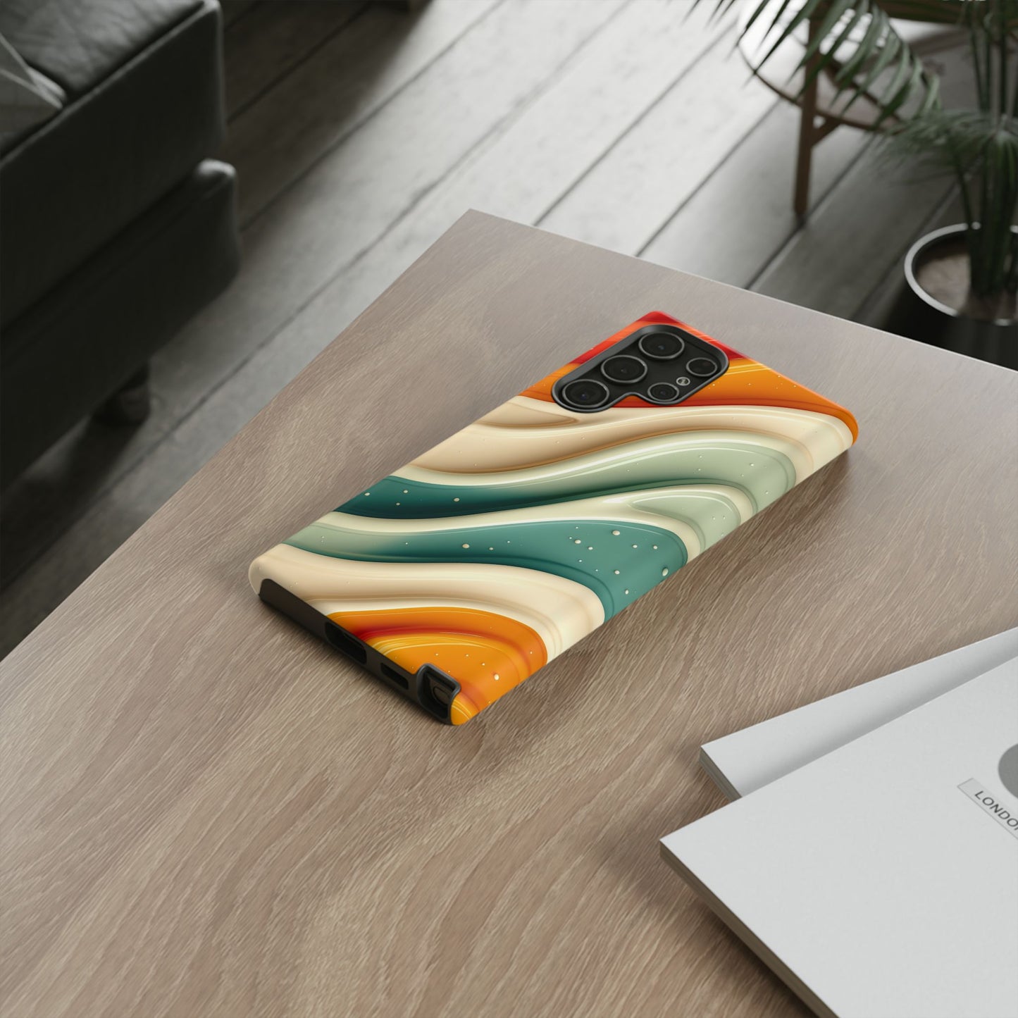 Retro Phone Case, Abstract Floral Design, Trendy Mobile Cover, Modern Tech Accessories, Gift for Her