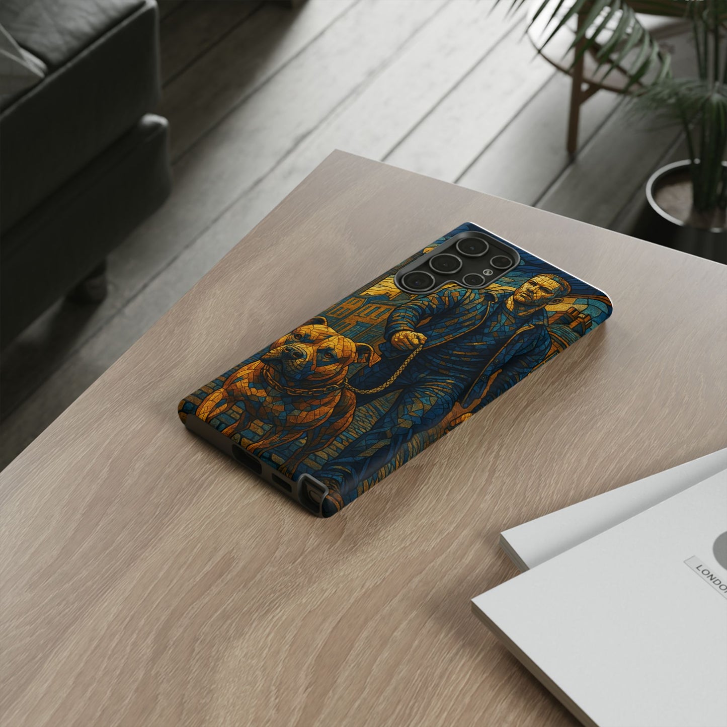 Bold Art Phone Case - Tough Cases for Dog Lovers, Unique Gift for Pet Owners, Phone Accessories for Him, Vibrant Dog Design, Stylish [...]Urban Mosaic Pitbull iPhone Case