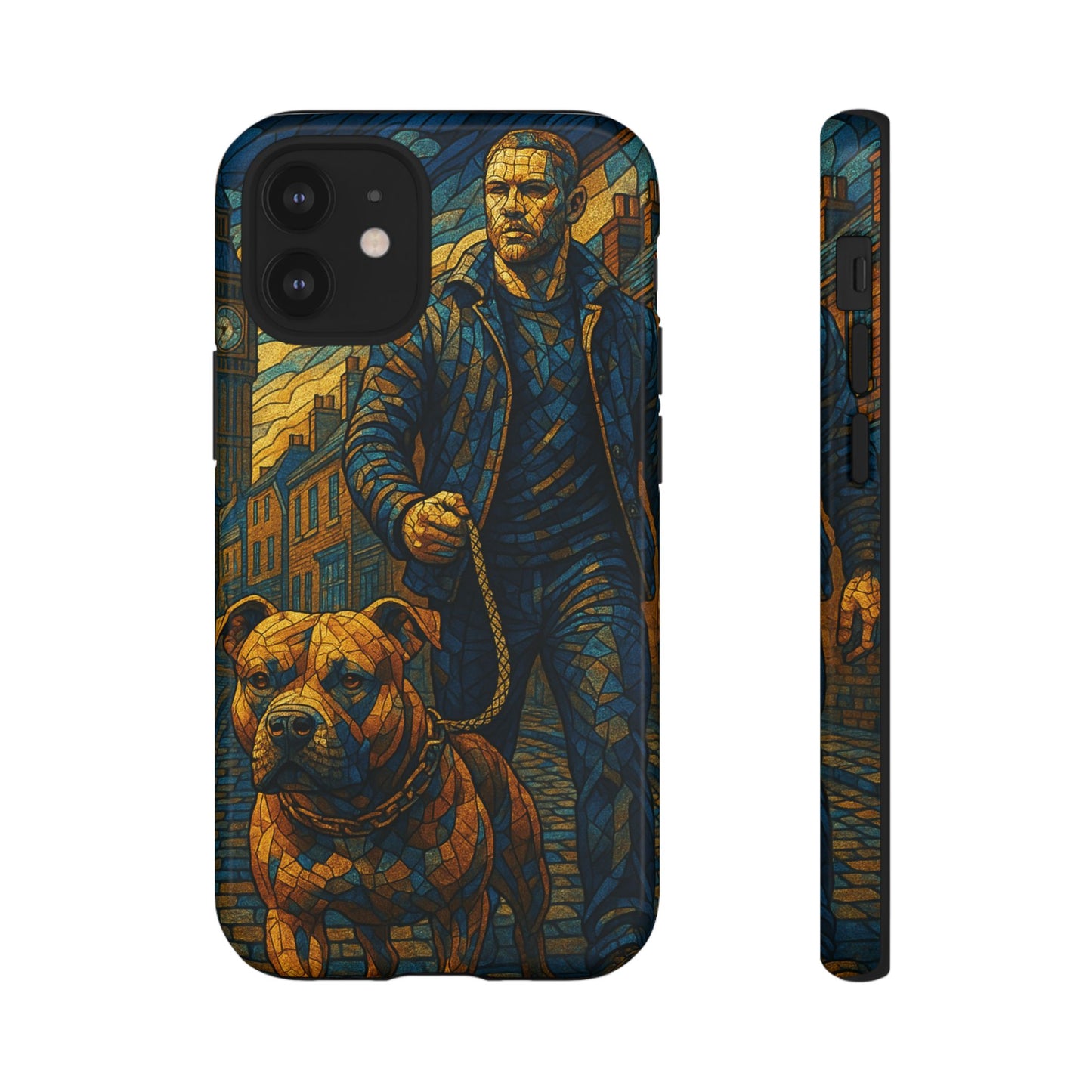 Bold Art Phone Case - Tough Cases for Dog Lovers, Unique Gift for Pet Owners, Phone Accessories for Him, Vibrant Dog Design, Stylish [...]Urban Mosaic Pitbull iPhone Case