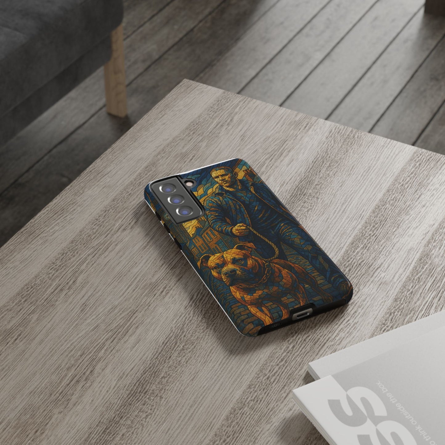 Bold Art Phone Case - Tough Cases for Dog Lovers, Unique Gift for Pet Owners, Phone Accessories for Him, Vibrant Dog Design, Stylish [...]Urban Mosaic Pitbull iPhone Case
