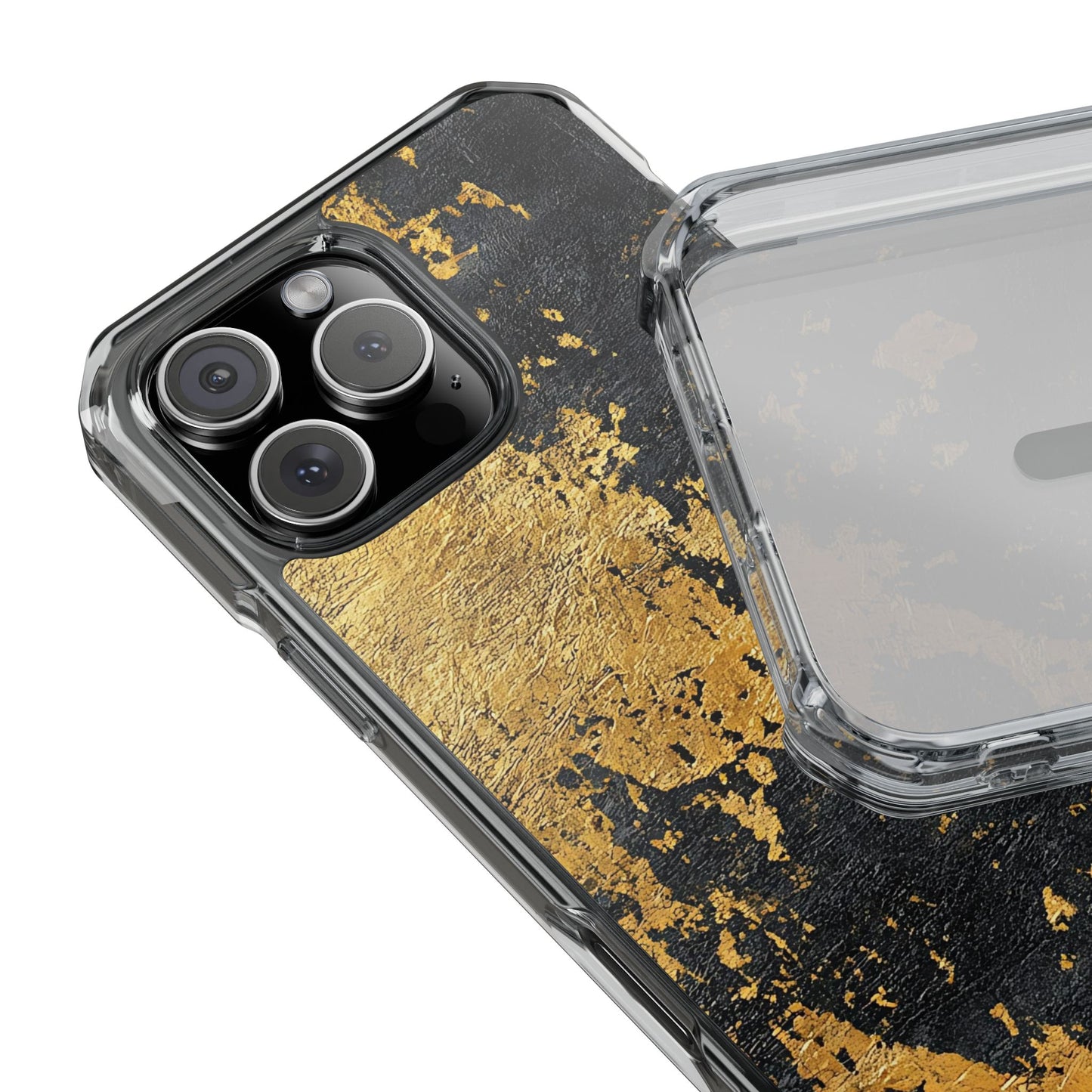 Stylish Magnetic Phone Case | Gold and Black Marble Design, Durable Slim Shell, Gift for Her, Trendy Tech Accessory, Customizable Cases