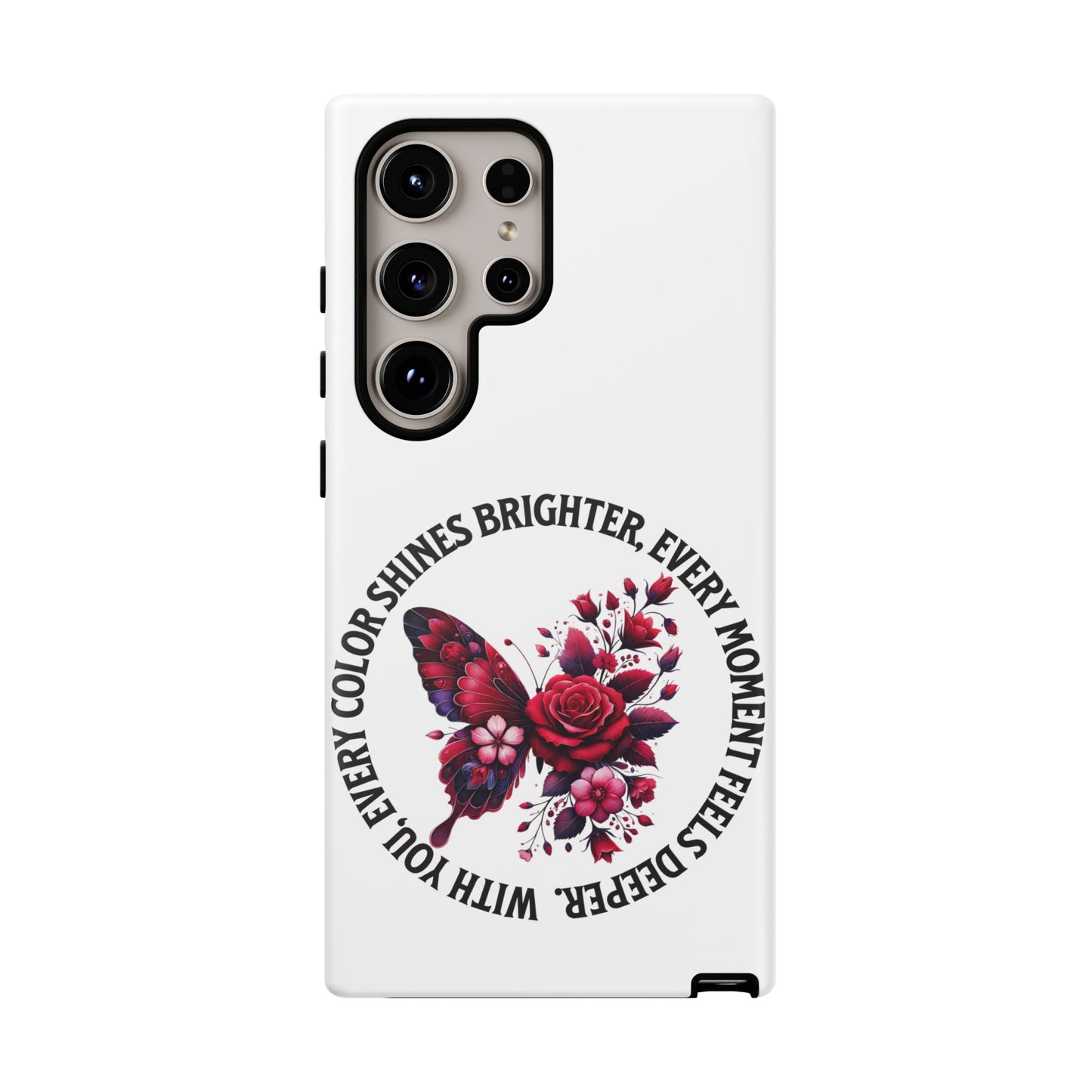 Artistic Phone Case with Butterfly and Quote, Gift for Nature Lovers, Stylish Accessory for All Occasions, Trendy Phone Cover, Floral [...]